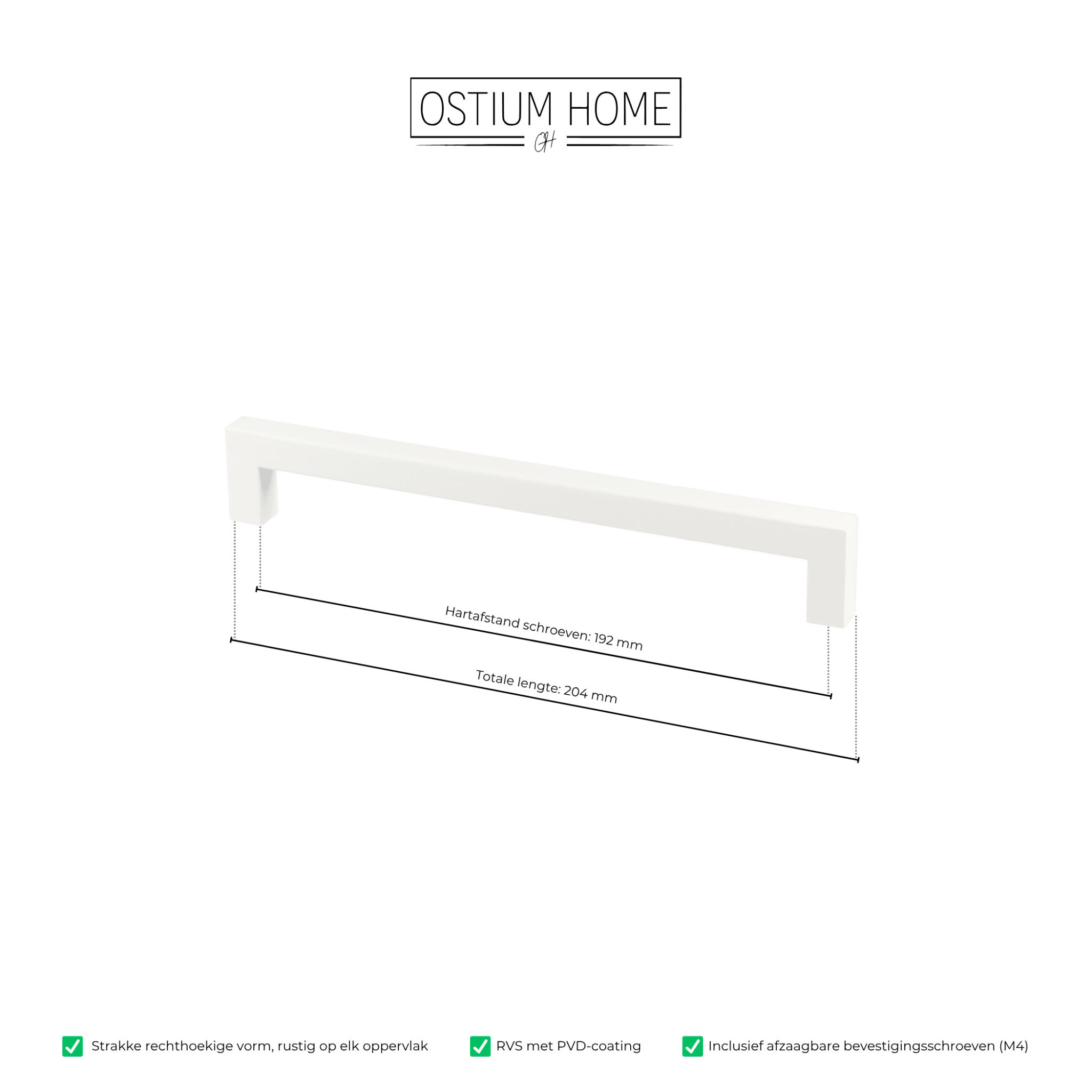 Handgreep Wit - 192mm/204mm – afbeelding 4