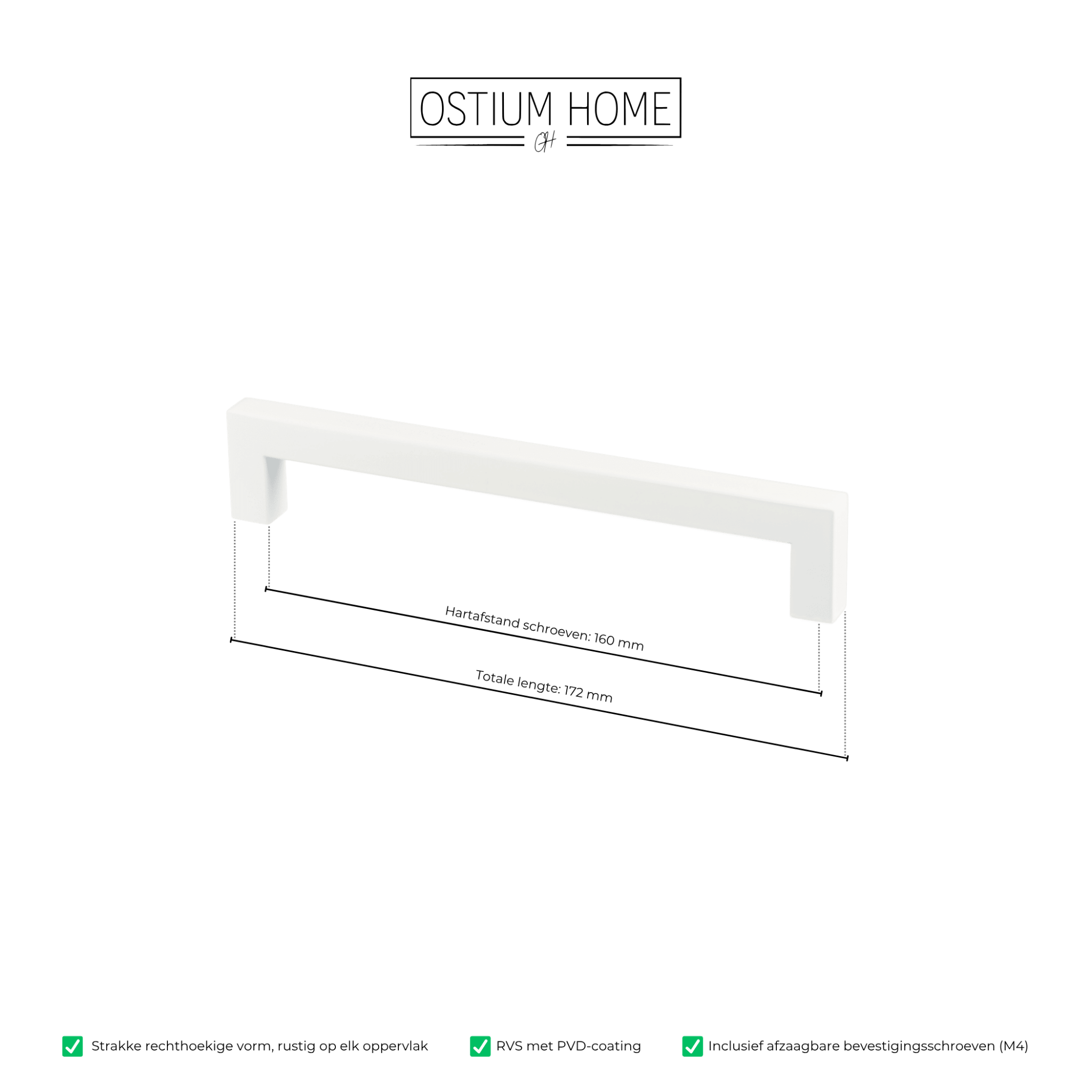Handgreep Wit - 160mm/172mm – afbeelding 4