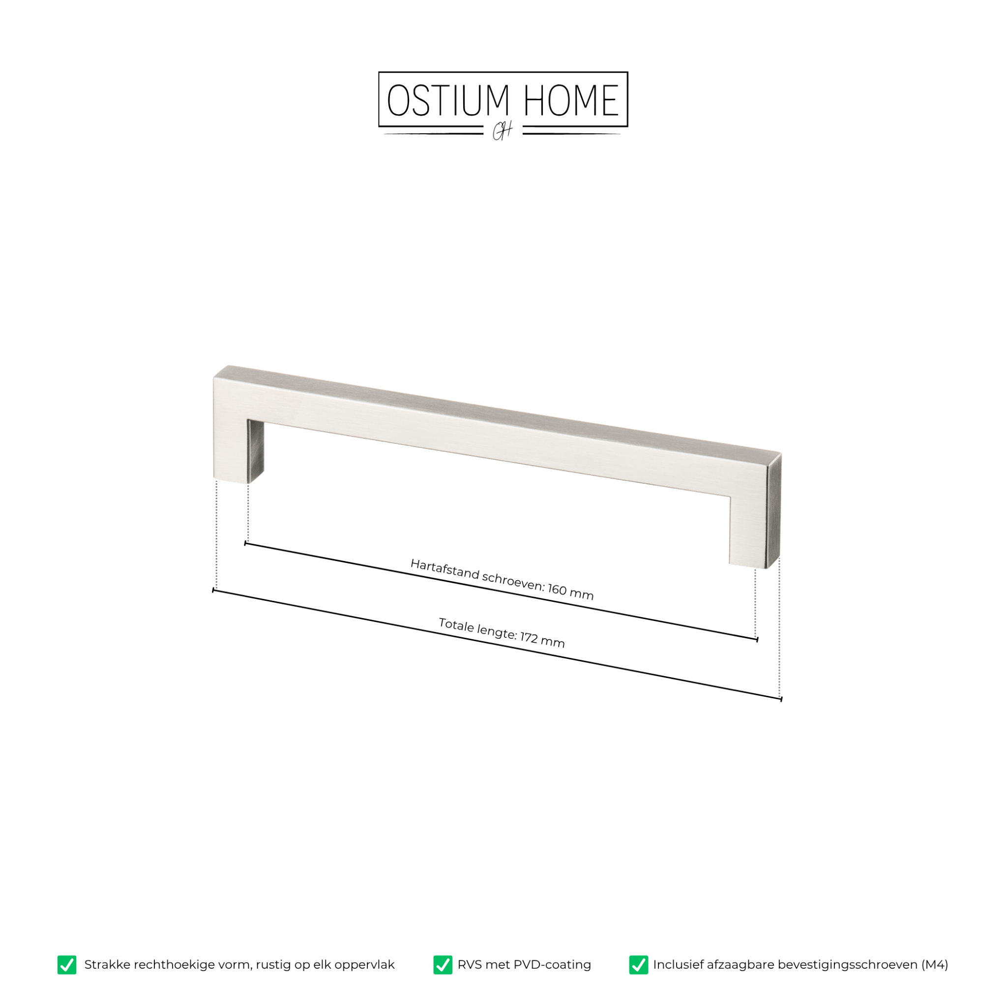 Handgreep RVS - 160mm/172mm – afbeelding 4