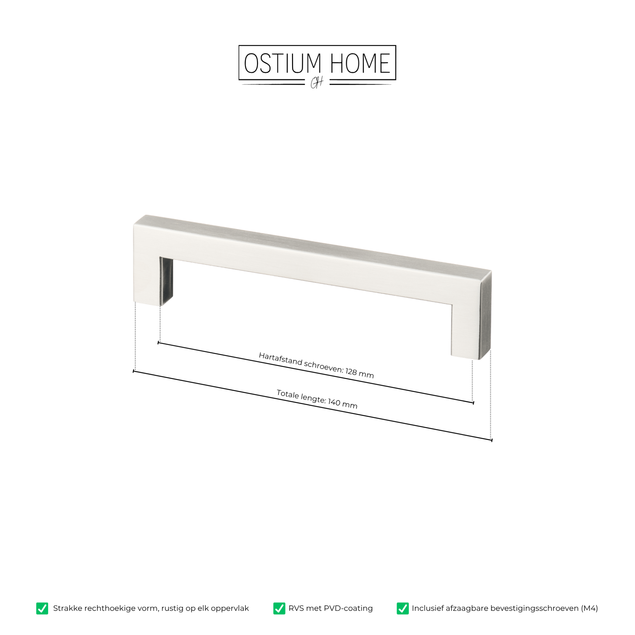Handgreep RVS - 128mm/140mm – afbeelding 4