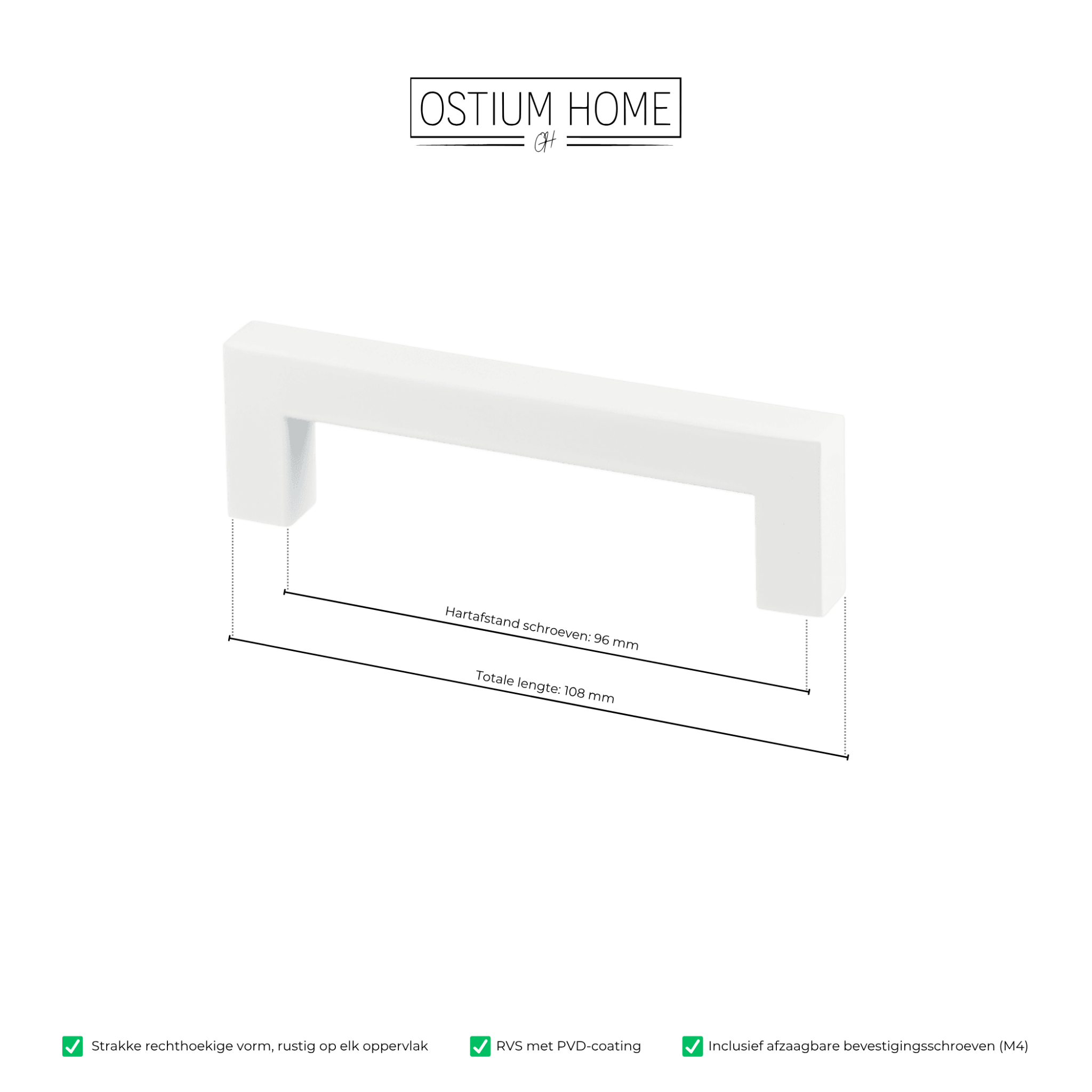 Handgreep Wit - 96mm/108mm – afbeelding 4
