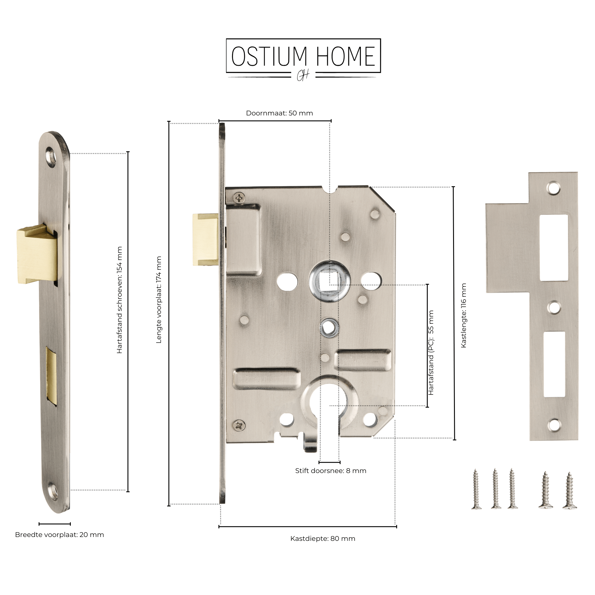 Serrure à cylindre en acier inoxydable - PC55 mm
