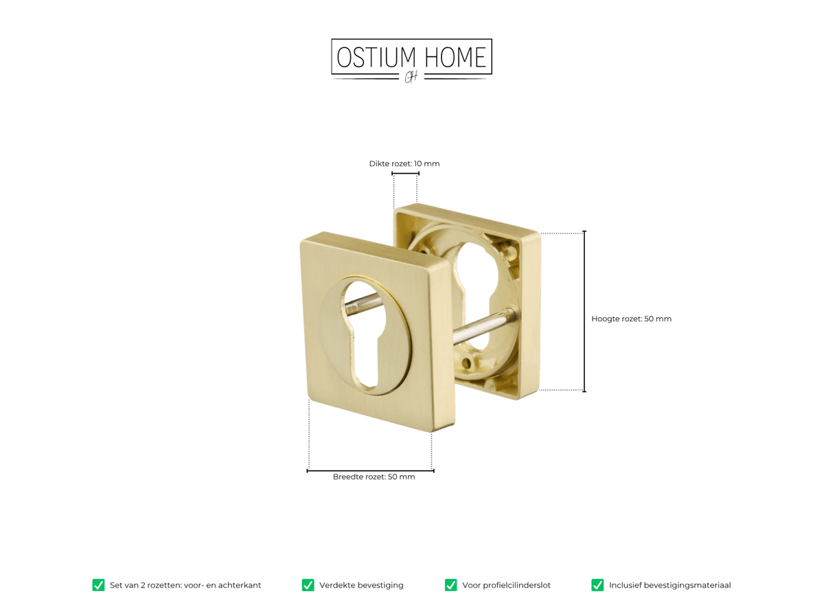 Goldene Zylinderrosette - Quadrat