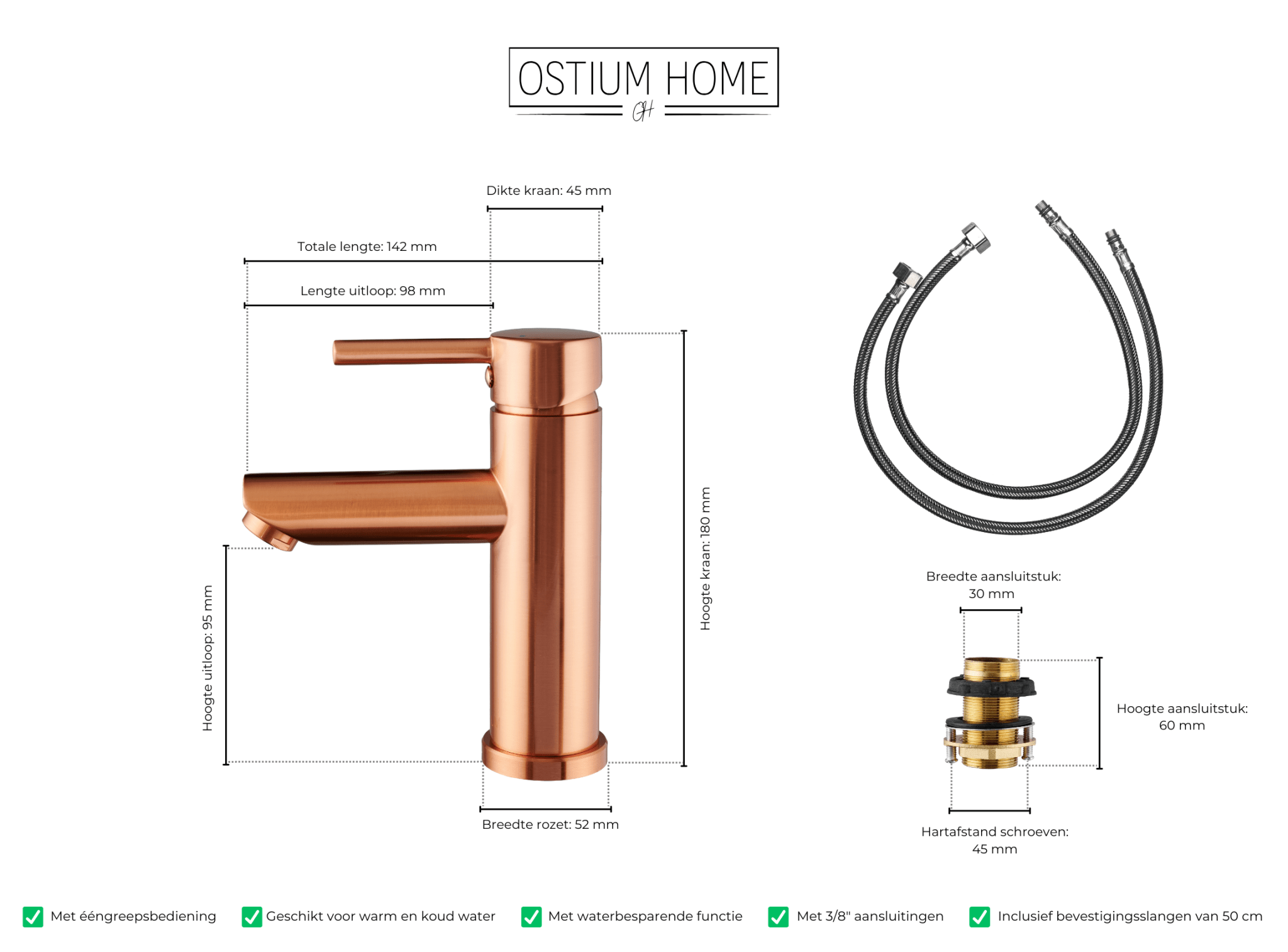 Atranti - Robinet de lavabo Cuivre - Chaud/Froid