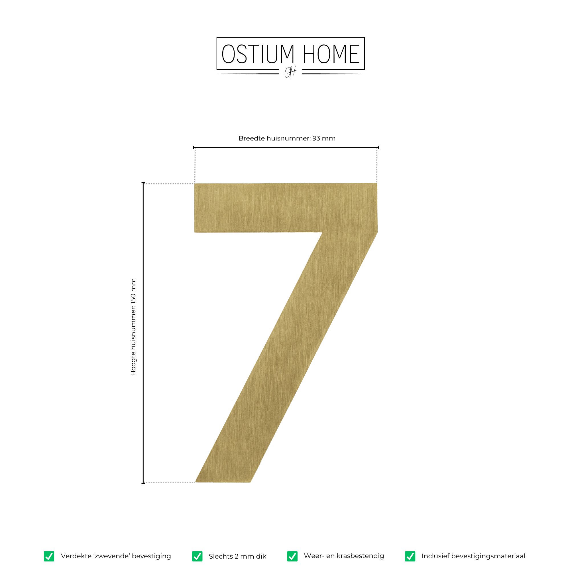 Figura - Goldenes Hausnummernschild 7