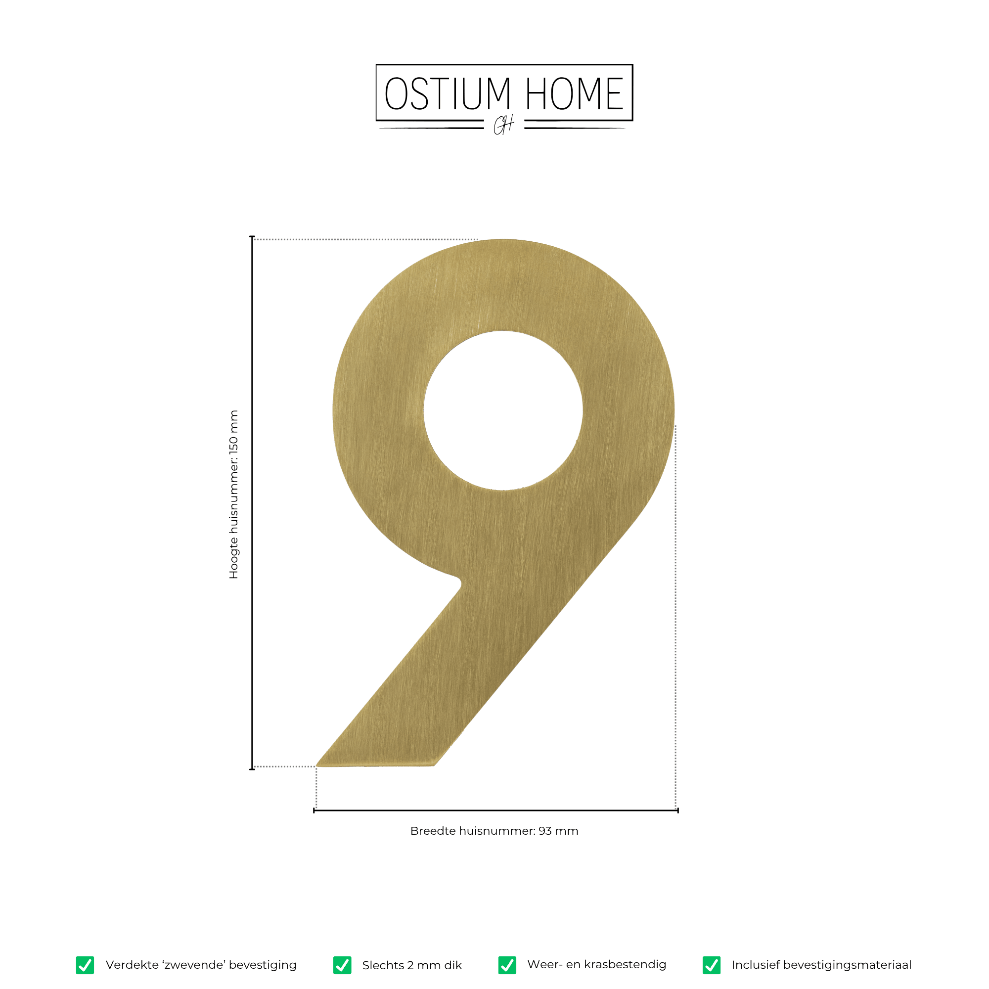 Figura - Goldene Hausnummer 9