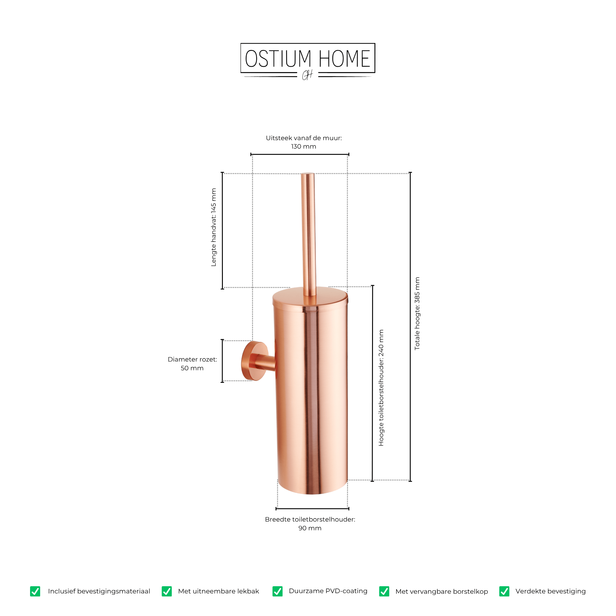 Brosse de toilette - cuivre mat