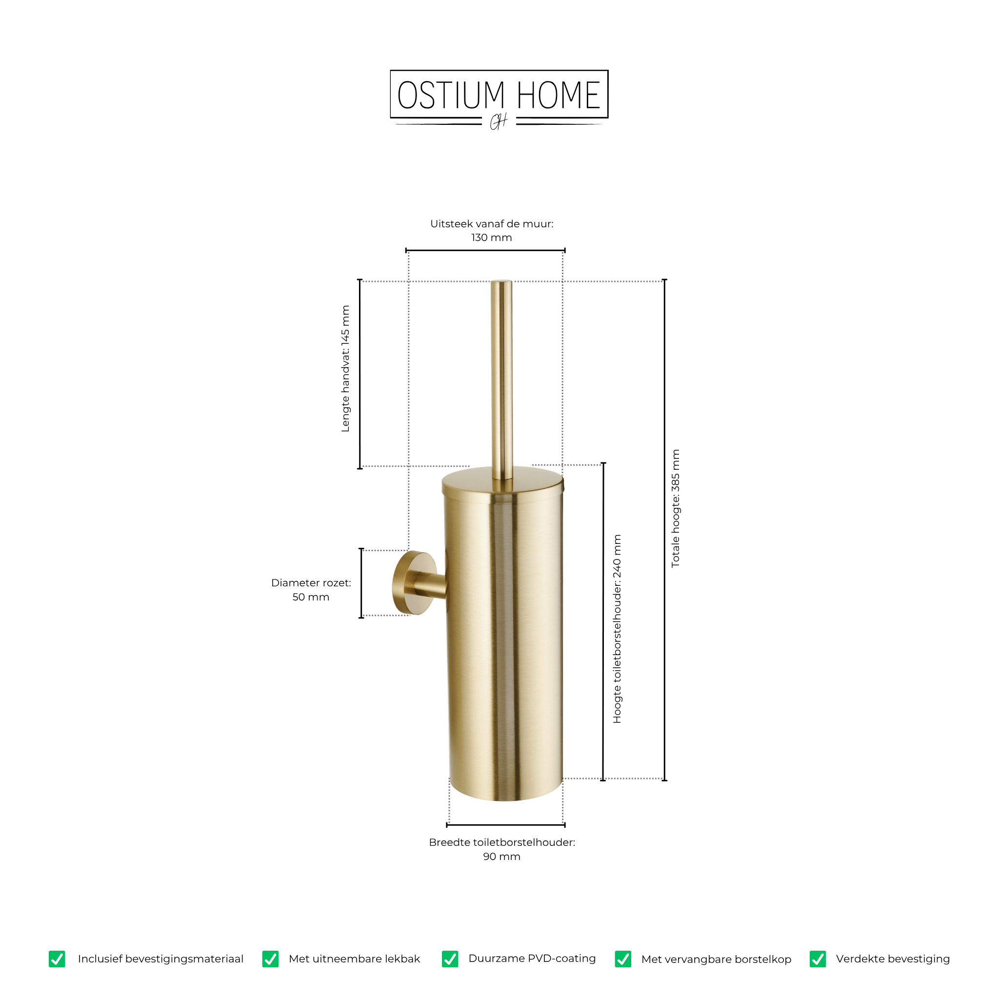 Spazzola - Brosse WC - Or mat