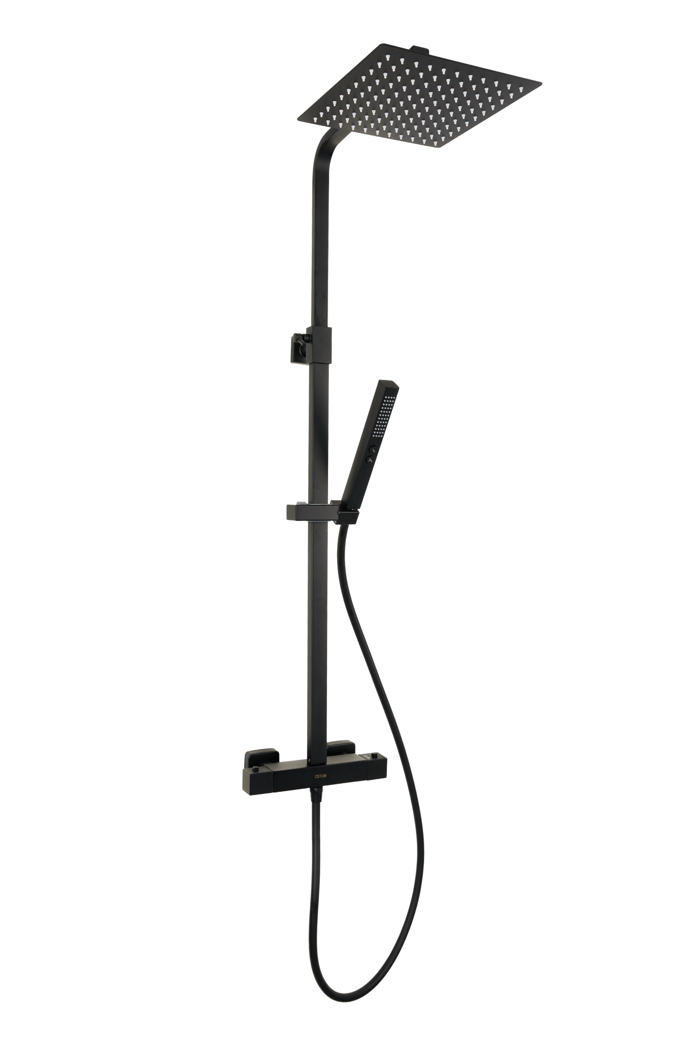 Voltri - Ensemble de douche noir - Carré