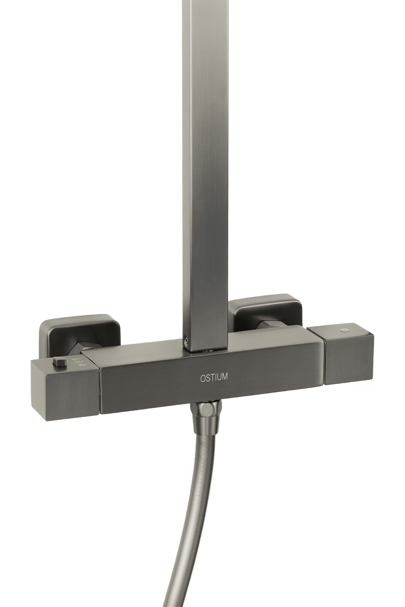 Voltri - Duscharmatur Gun Metal - Quadrat