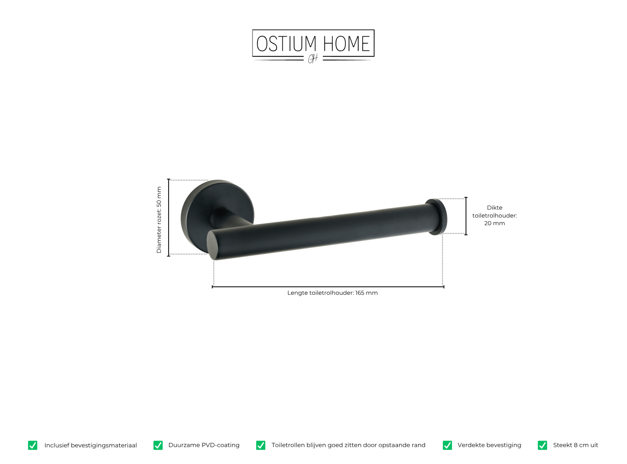Ruolo - Porte-rouleau de papier toilette - Noir mat