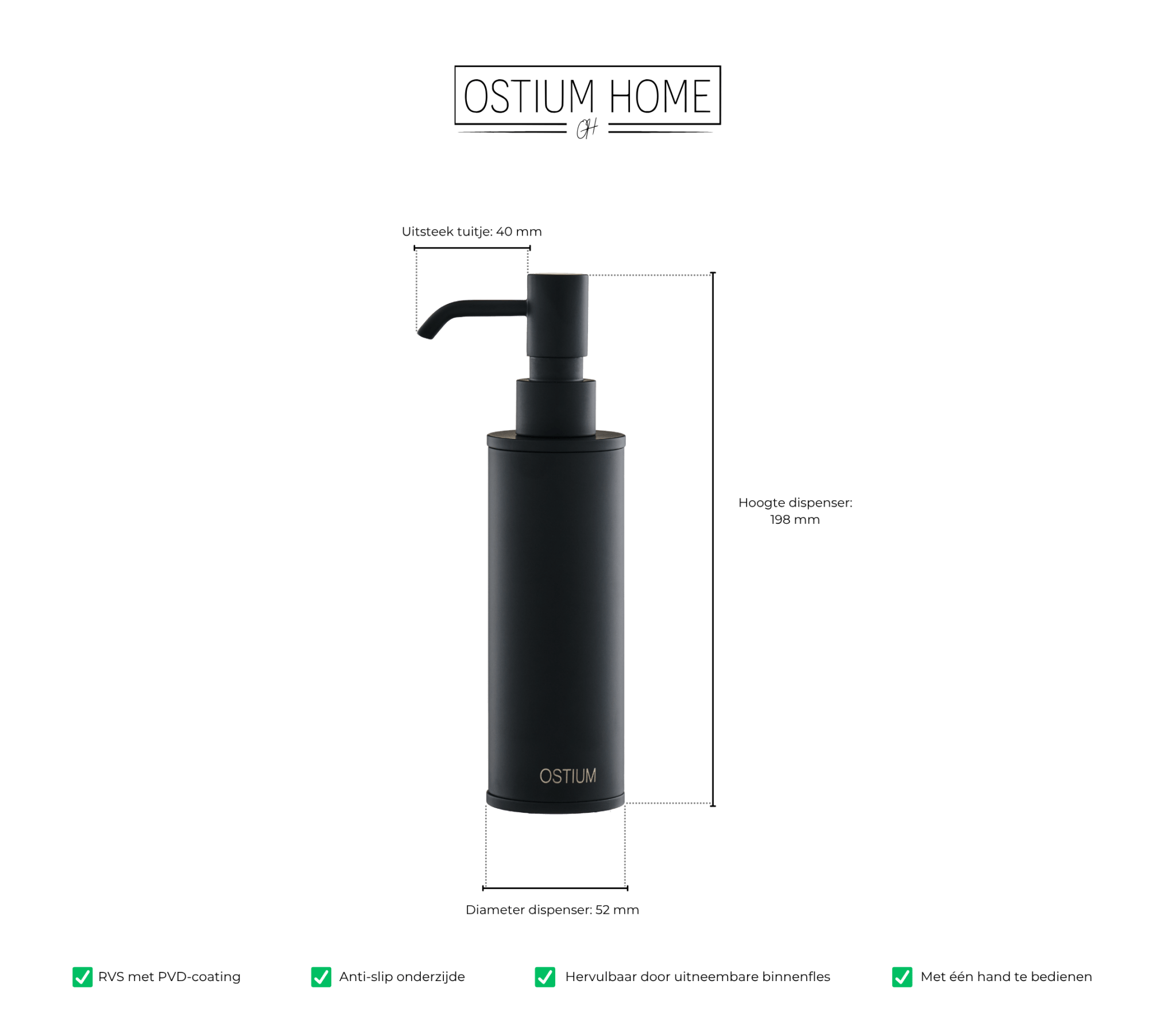 Saponi - Distributeur de savon - Noir mat