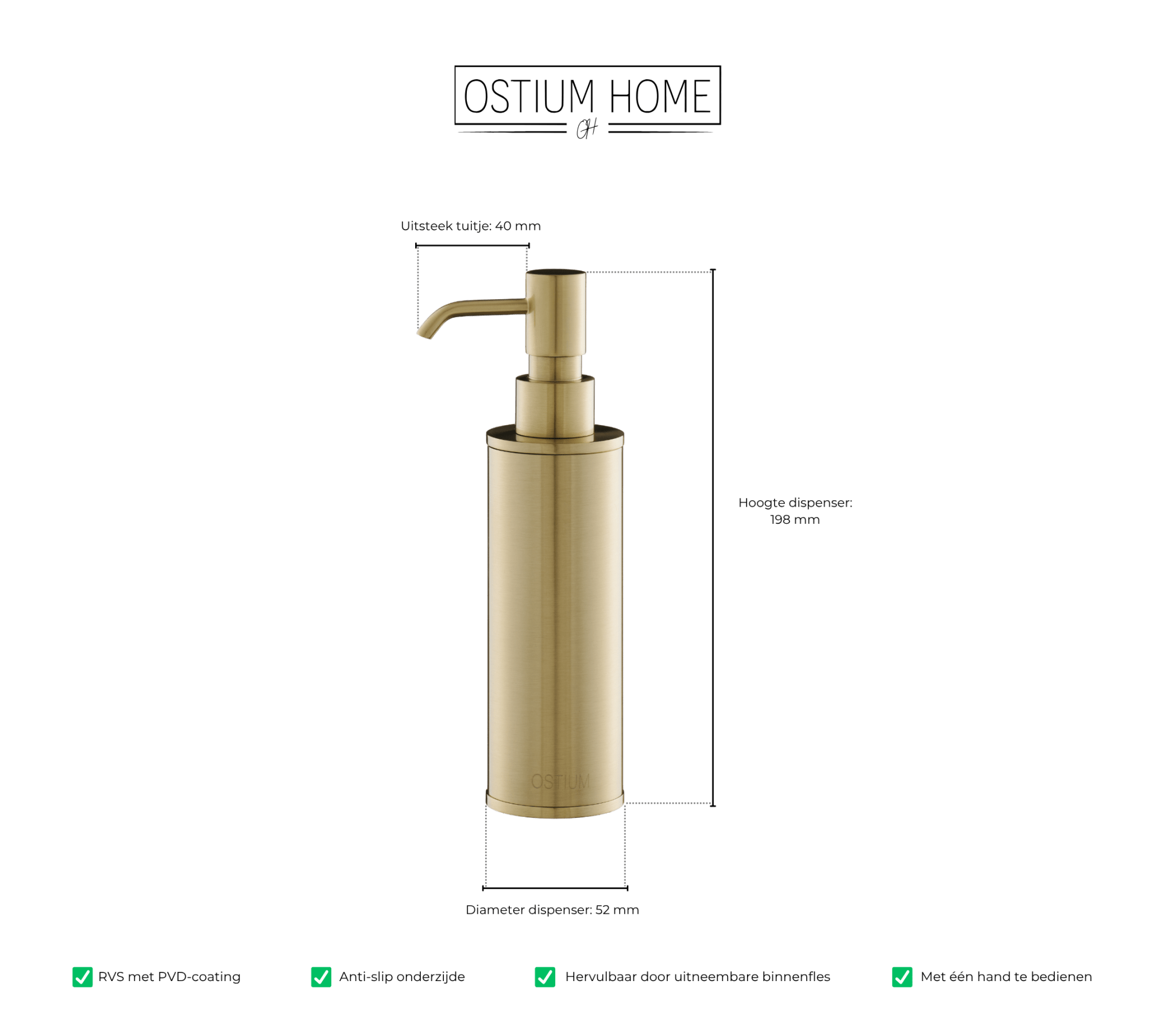 Saponi - Distributeur de savon - Or mat