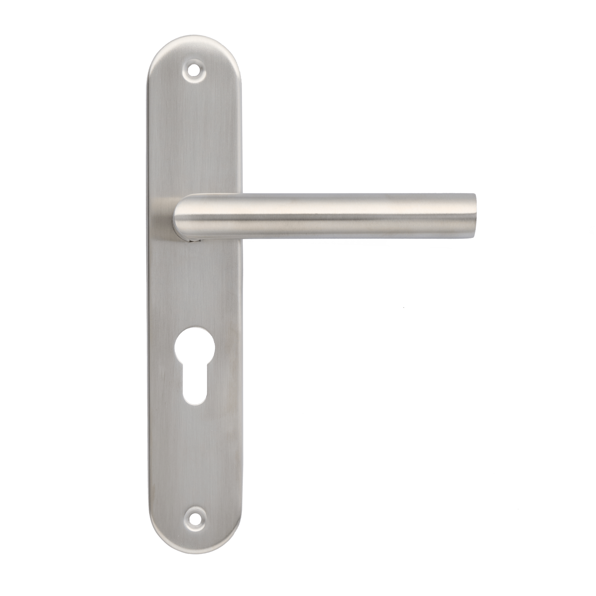 Deurklink met Cilindergat van Ostiumhome. Kleur RVS Zilver.