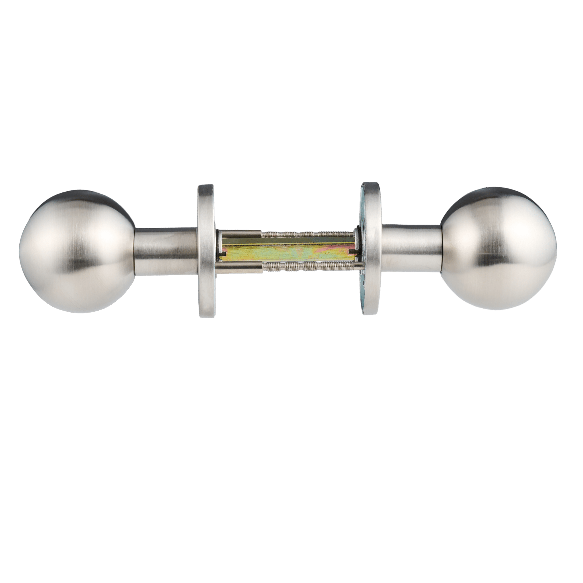 Deurknopset van Ostiumhome op rond rozet, voor binnendeuren in kleur rvs.