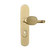 Mat gouden deurklink met cilindergat met kerntrekbeveiliging.