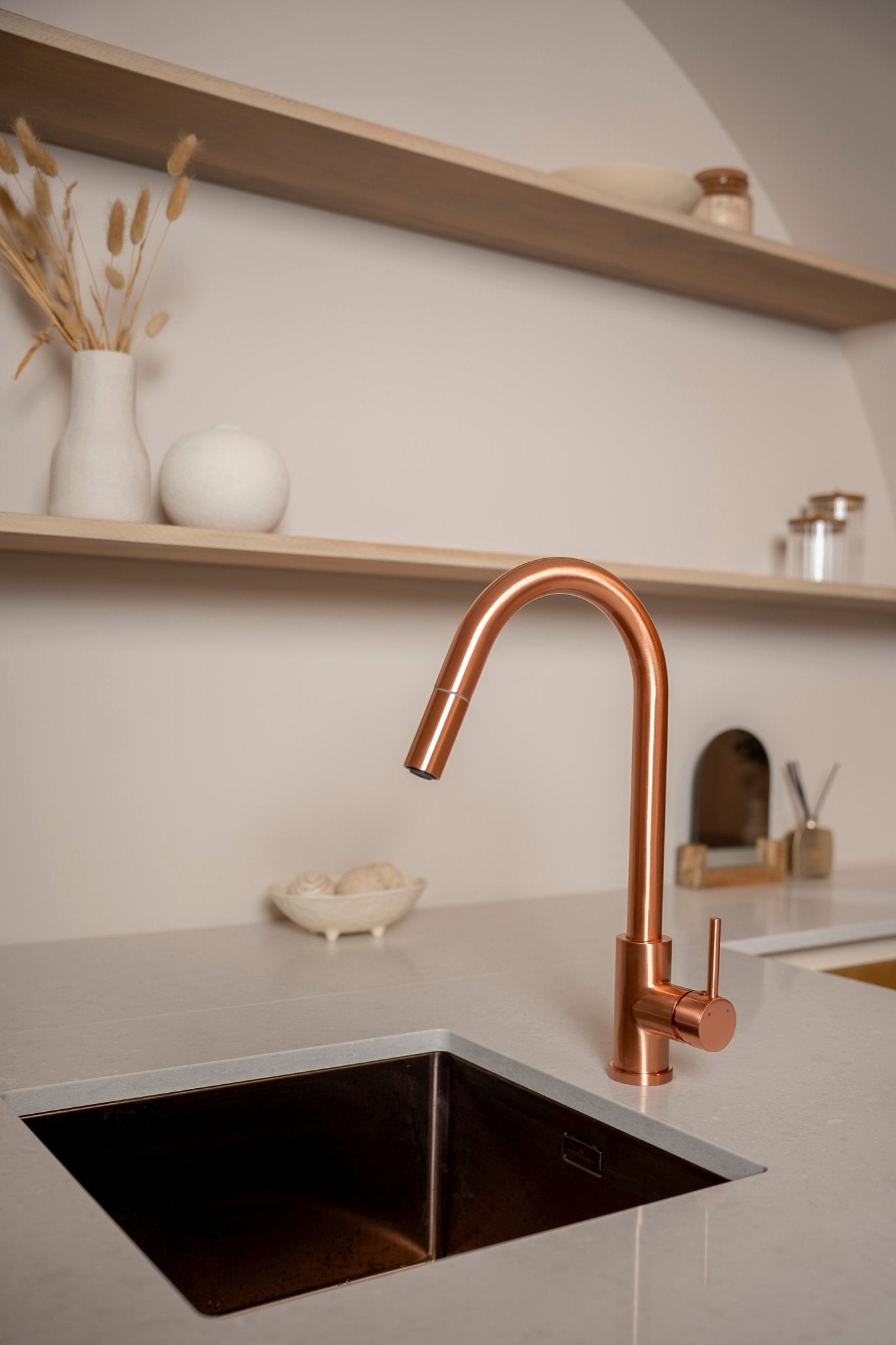 Silana - Robinet de cuisine en cuivre - Bec extractible