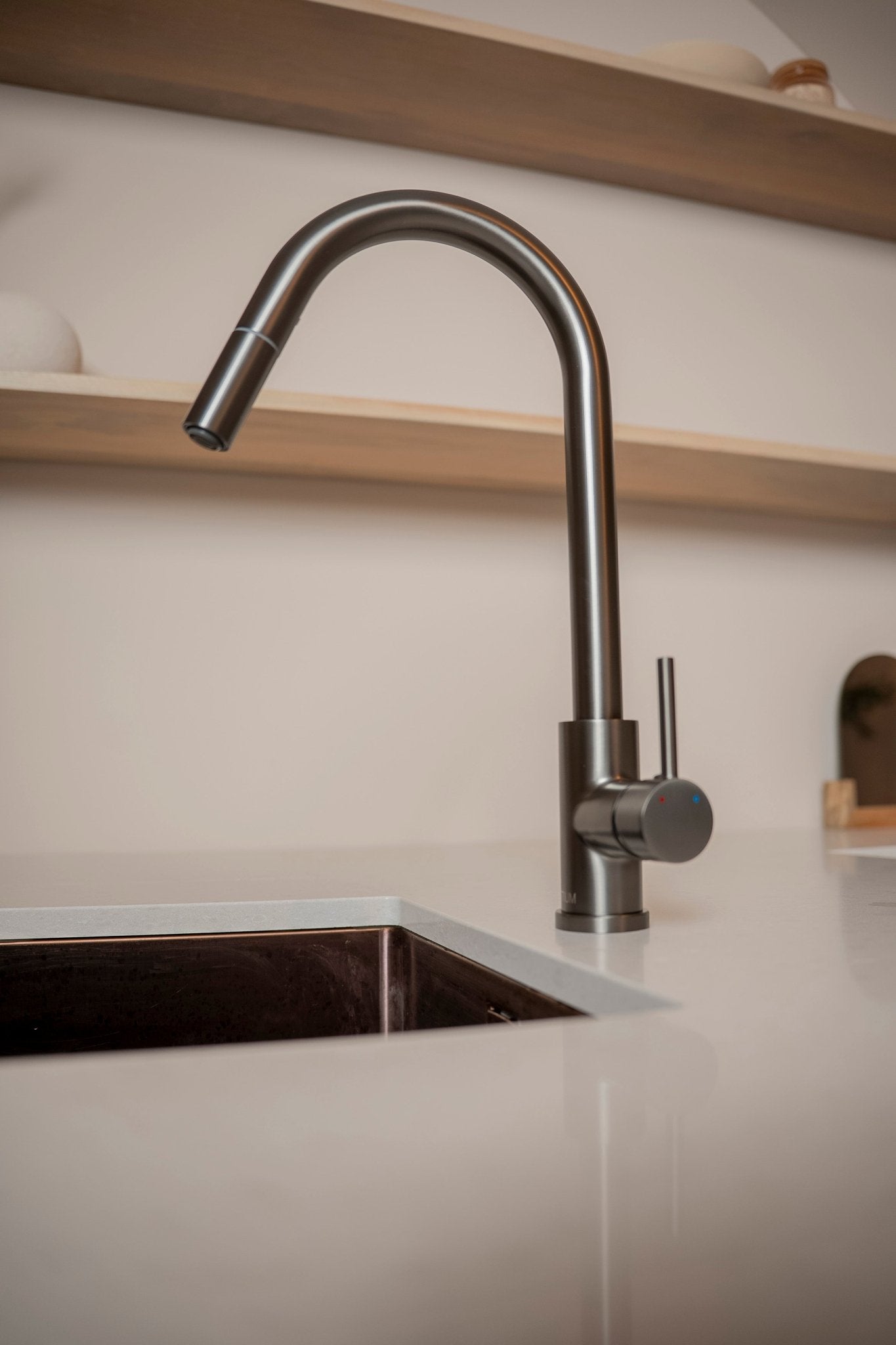 Silana - Robinet de cuisine Gun Metal - Bec extractible