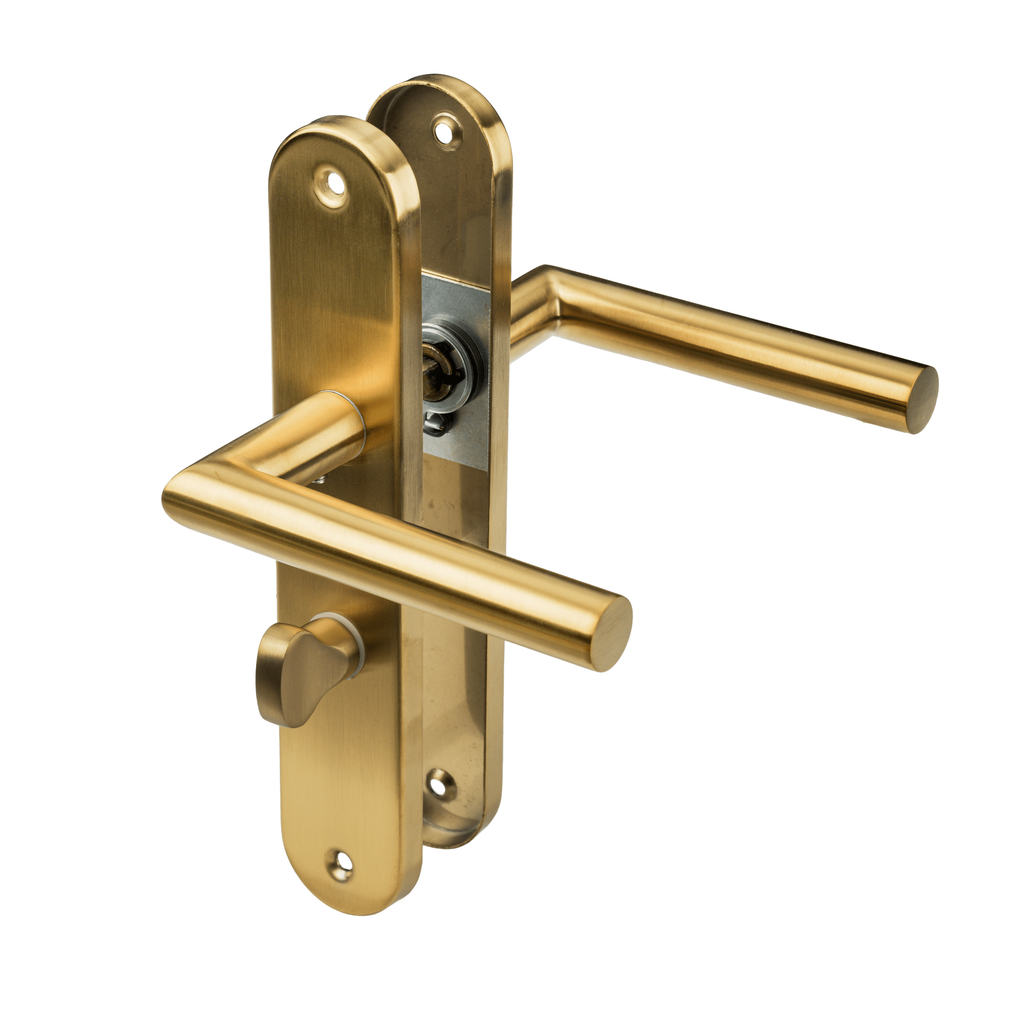 Andria - Gouden WC-Slot op Rond Lang Schild - PC 63mm