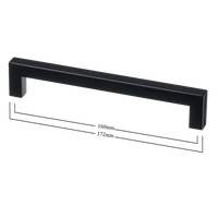 Ostiumhome zwarte handgreep met afmetingen 160/172 mm.