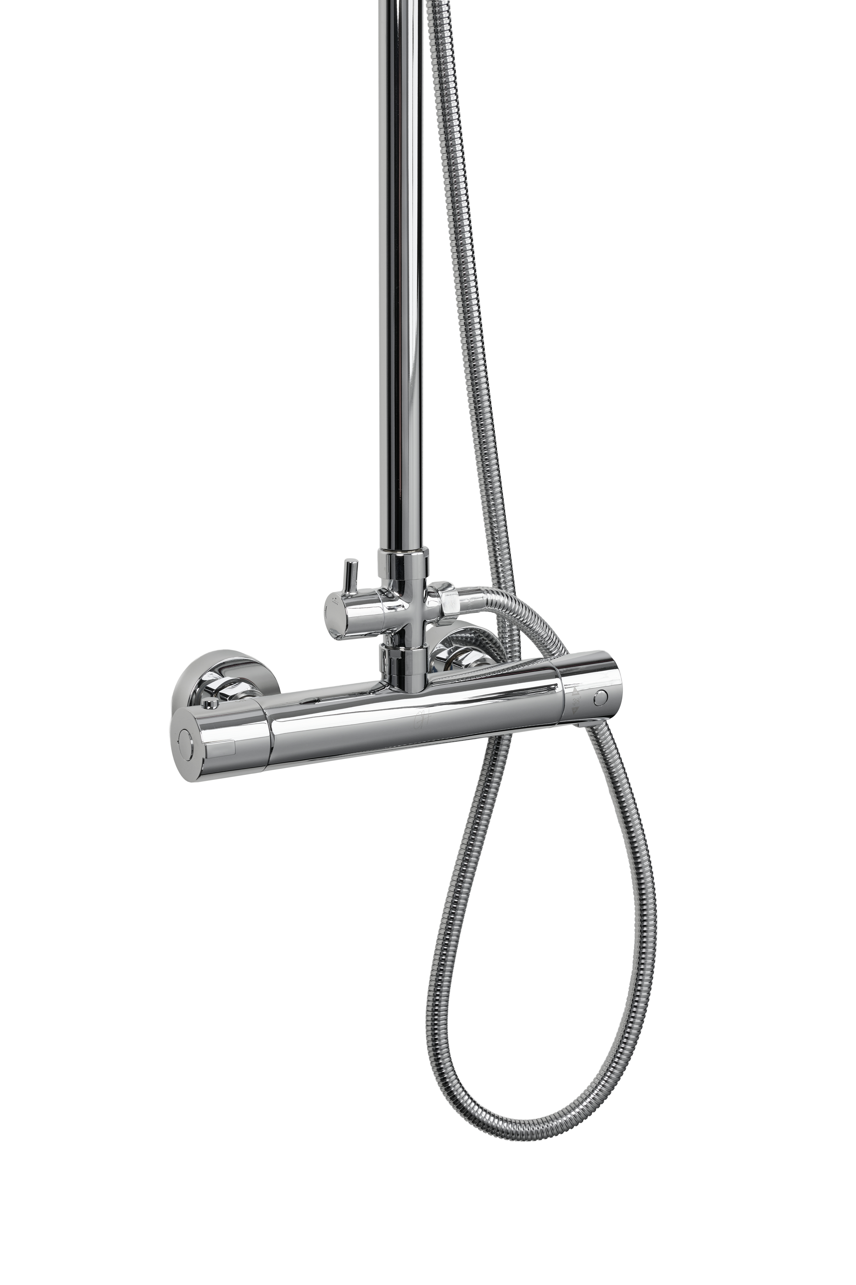 Novi - Complete douche set - RVS - Rond - hartafstand 12-15-18 centimeter - Stort douche - Hand douche - Meng kraan- Installatie materiaal