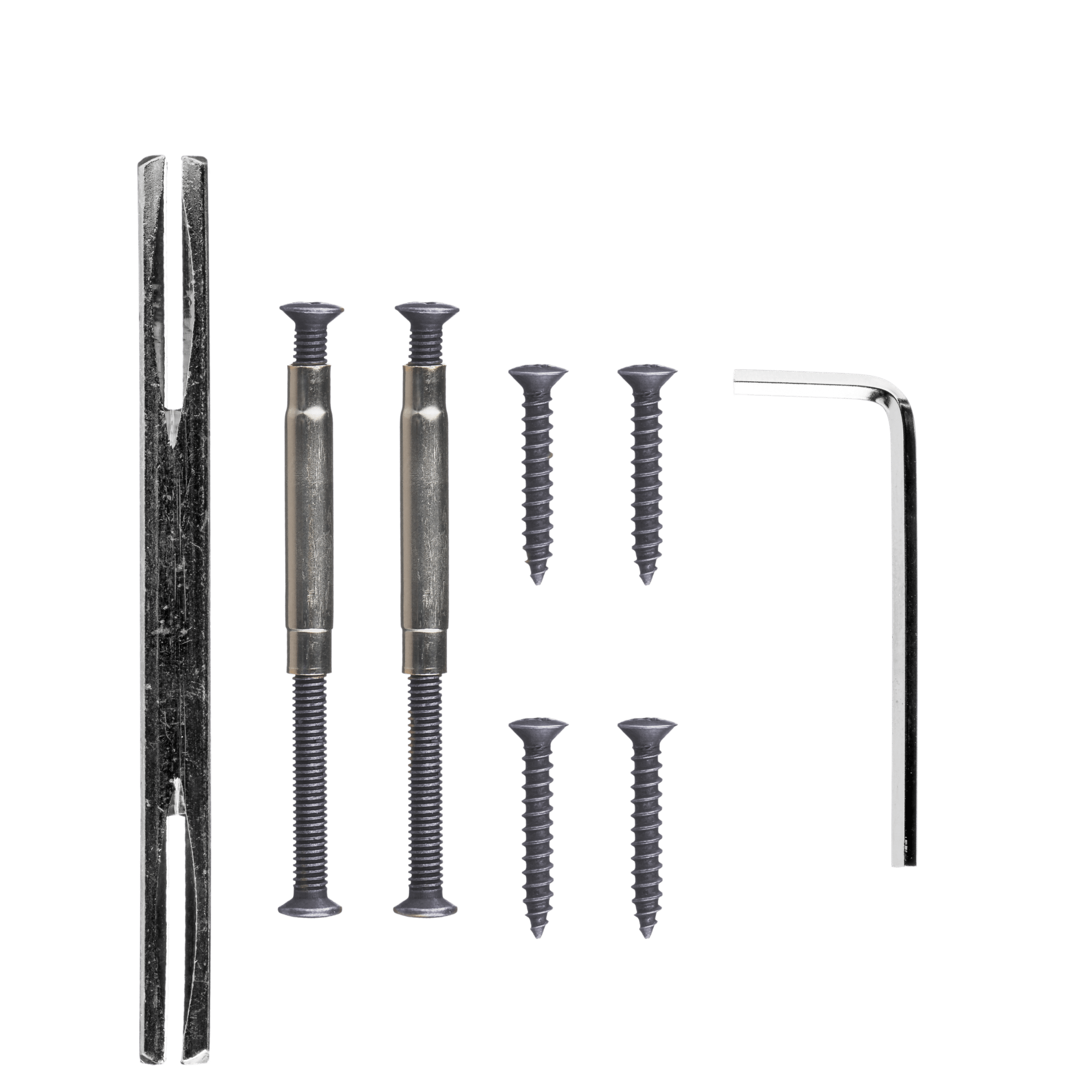 Fano - Gun Metal Deurbeslag - Cilindergat - Recht Lang Schild - PC 55mm