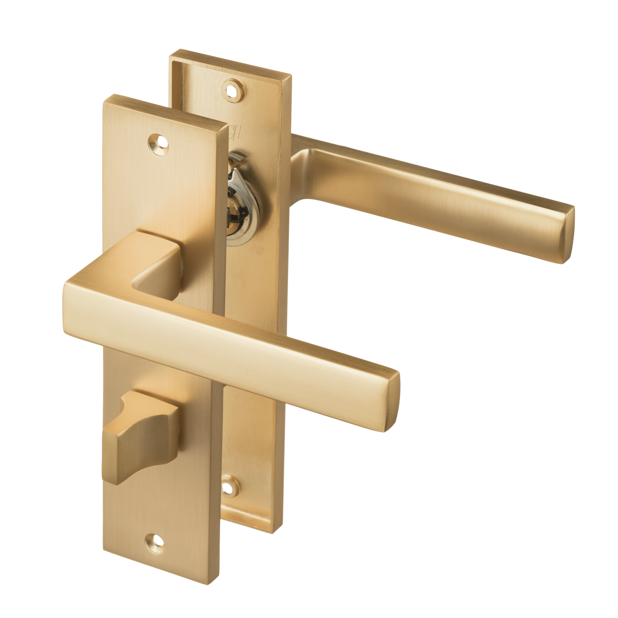 Avola - Gouden WC-slot Recht Kort Schild - PC 63mm