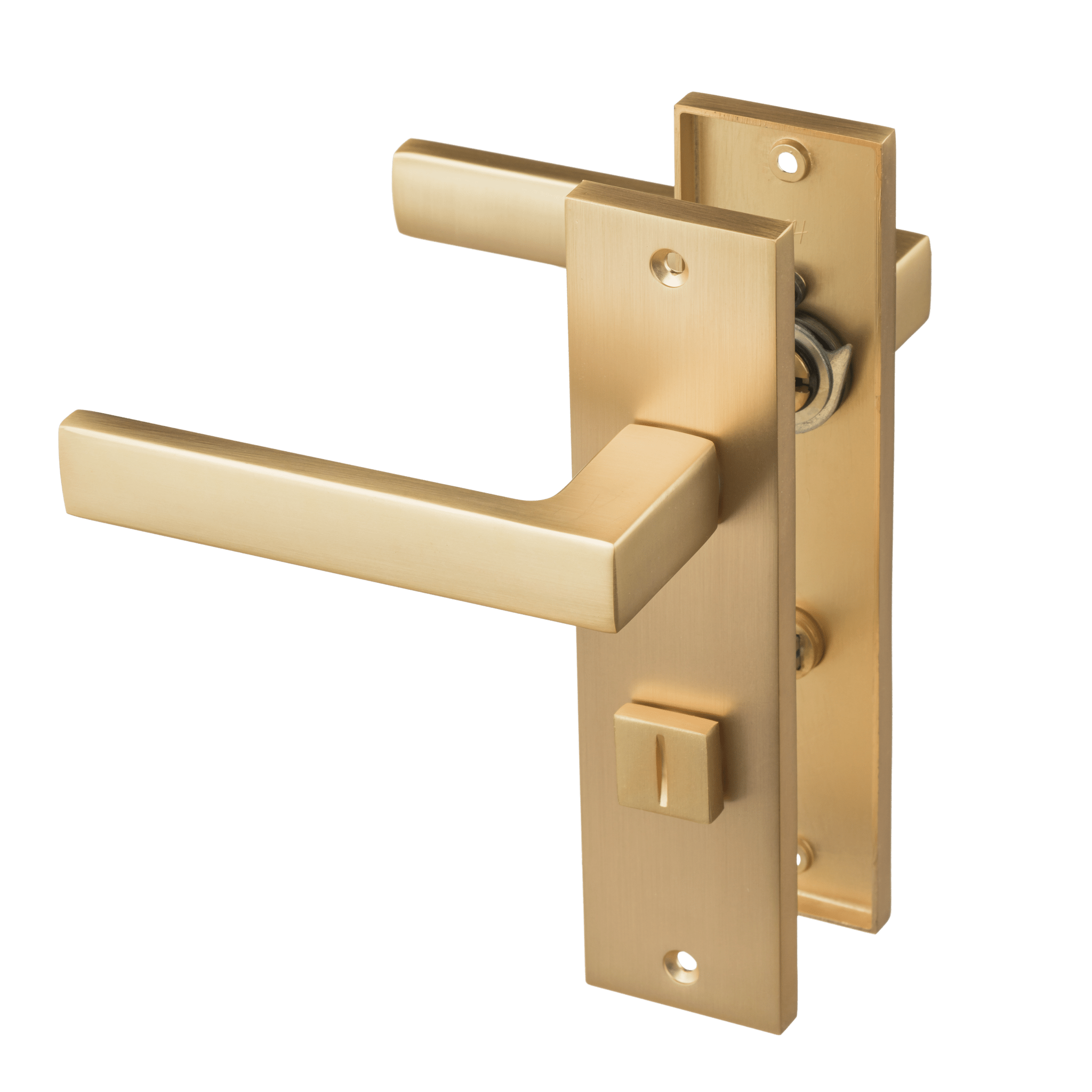 Avola - Gouden WC-slot Recht Kort Schild - PC 63mm