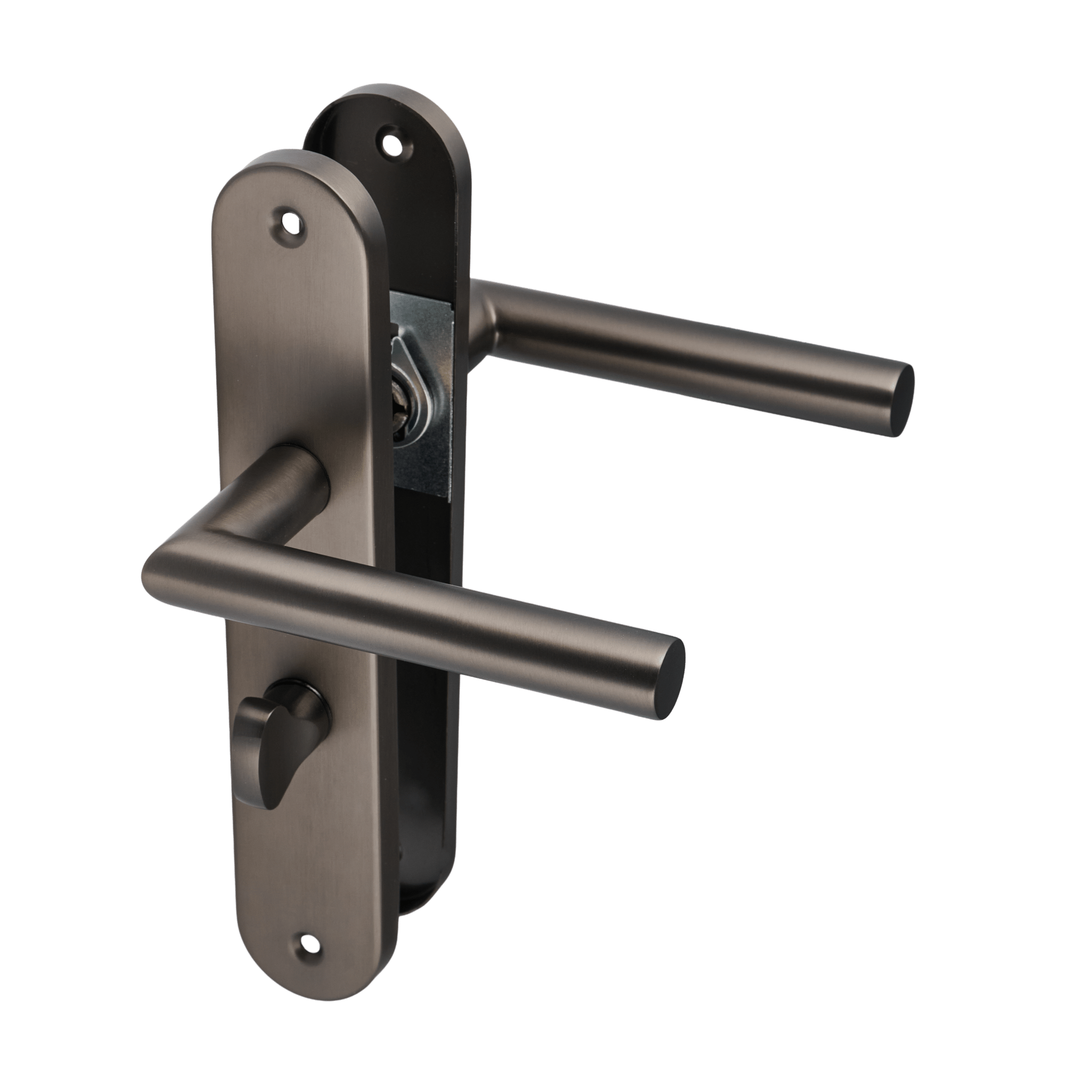 Torino - Deurklink met WC-slot Gun Metal - PC 63mm