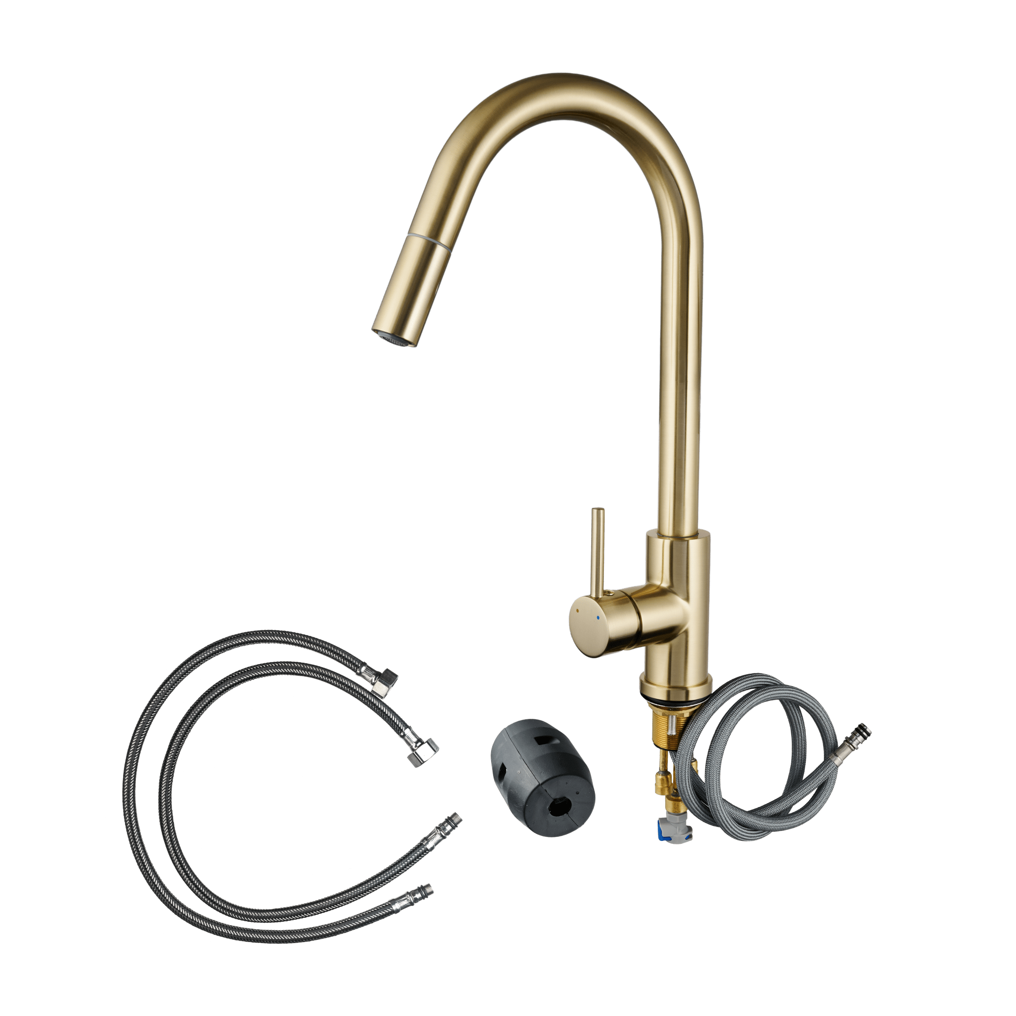 Silana - Robinet de cuisine doré - Extractible