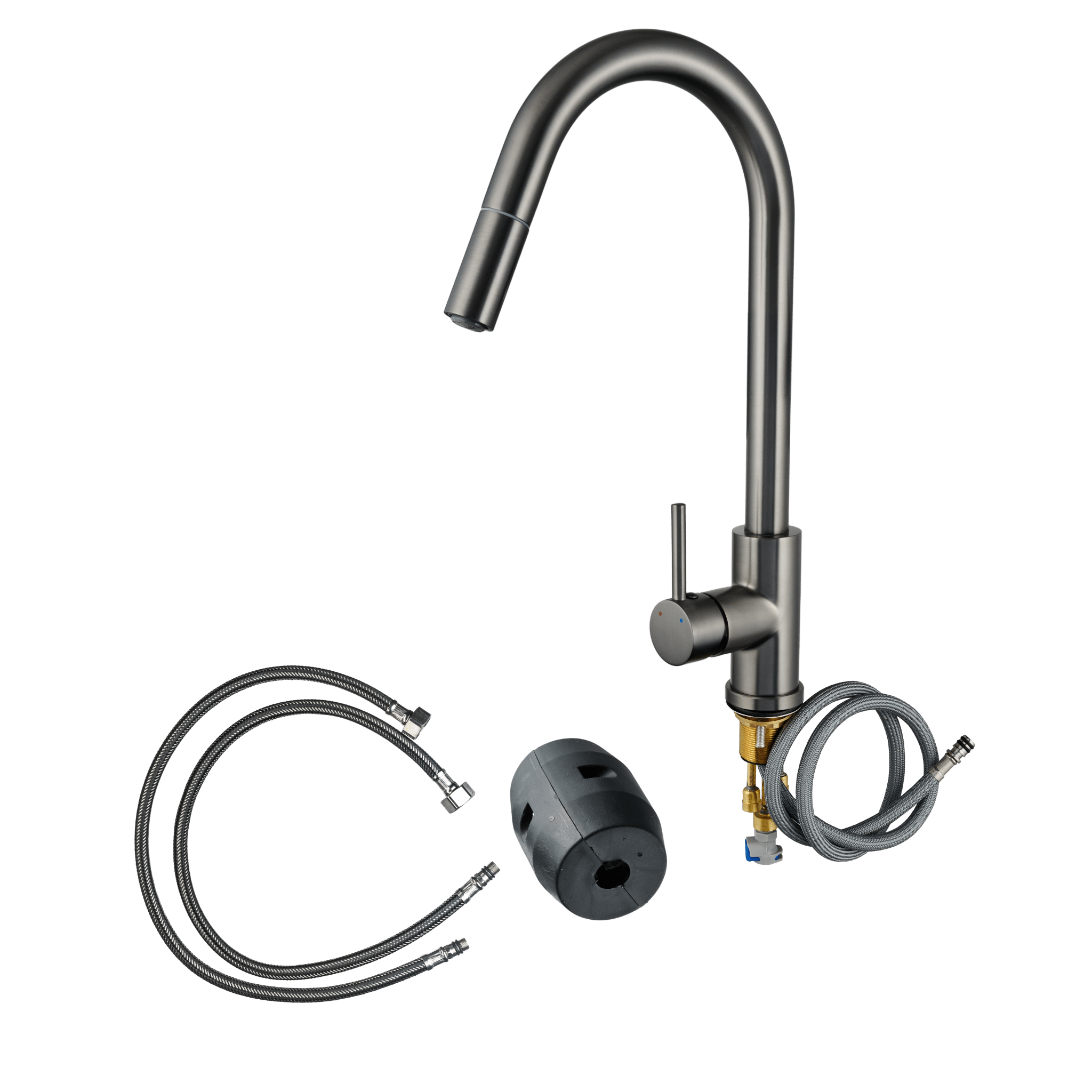 Silana - Robinet de cuisine Gun Metal - Bec extractible
