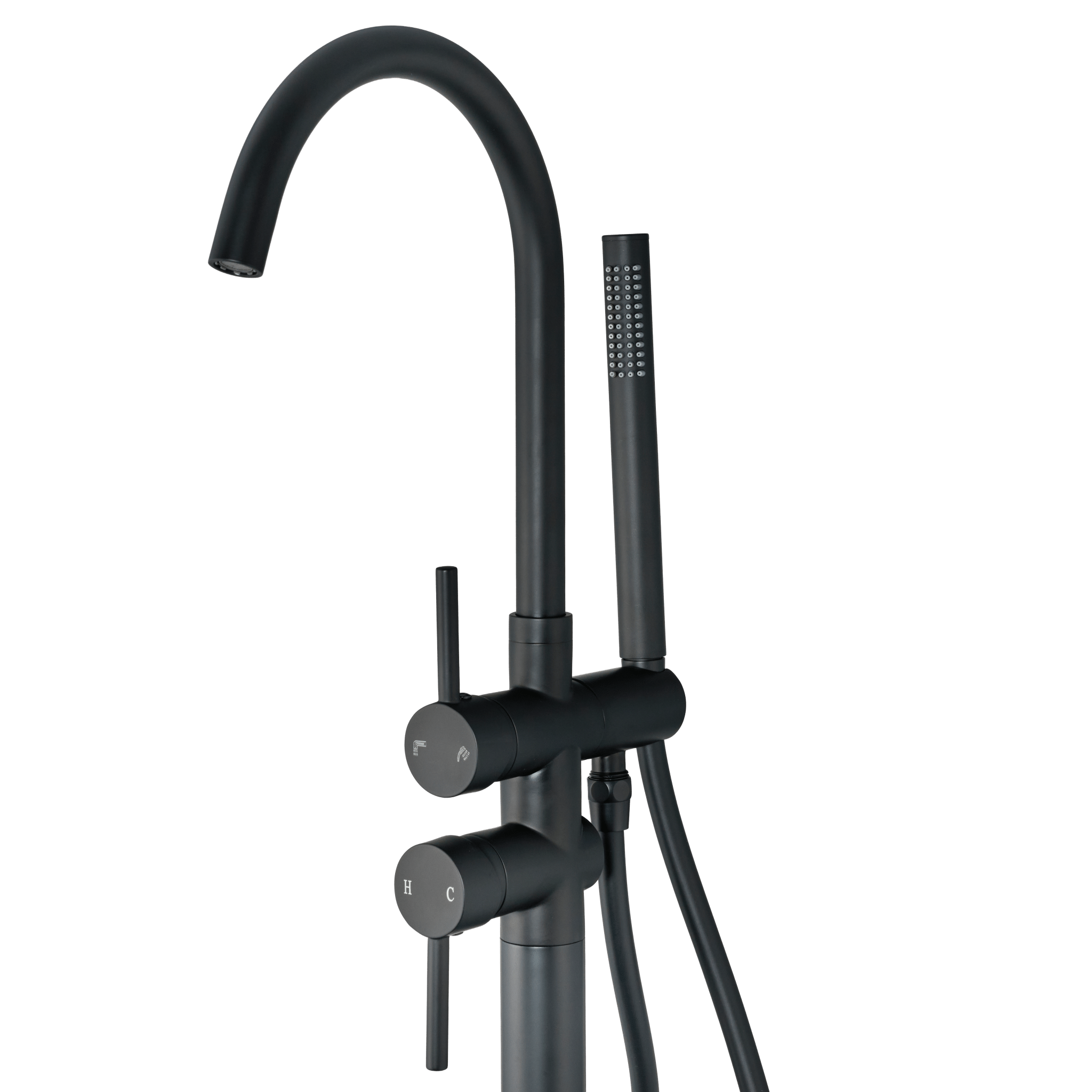 Armonio - Freistehender Badarmatur Schwarz - mit Handbrause