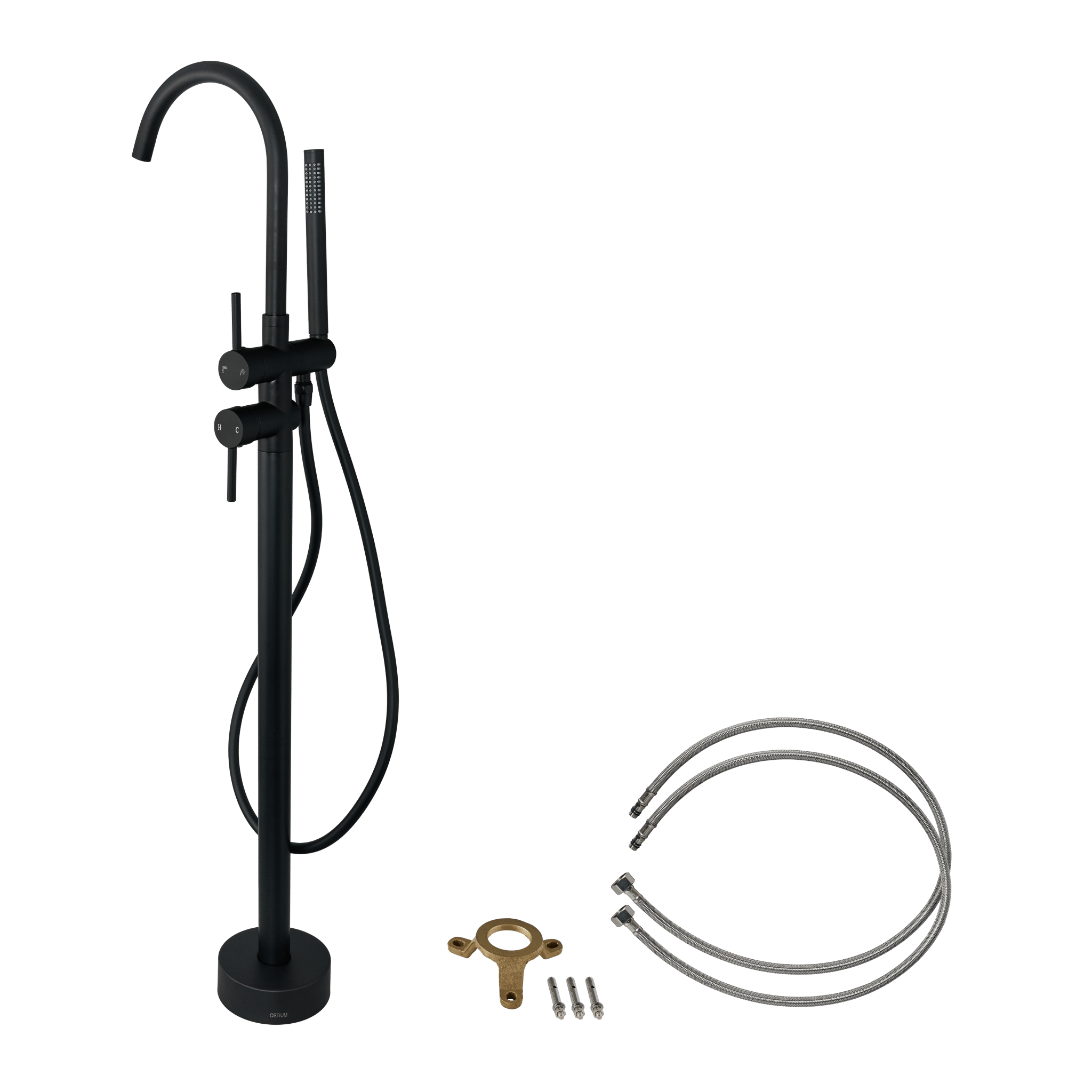 Armonio - Freistehender Badarmatur Schwarz - mit Handbrause