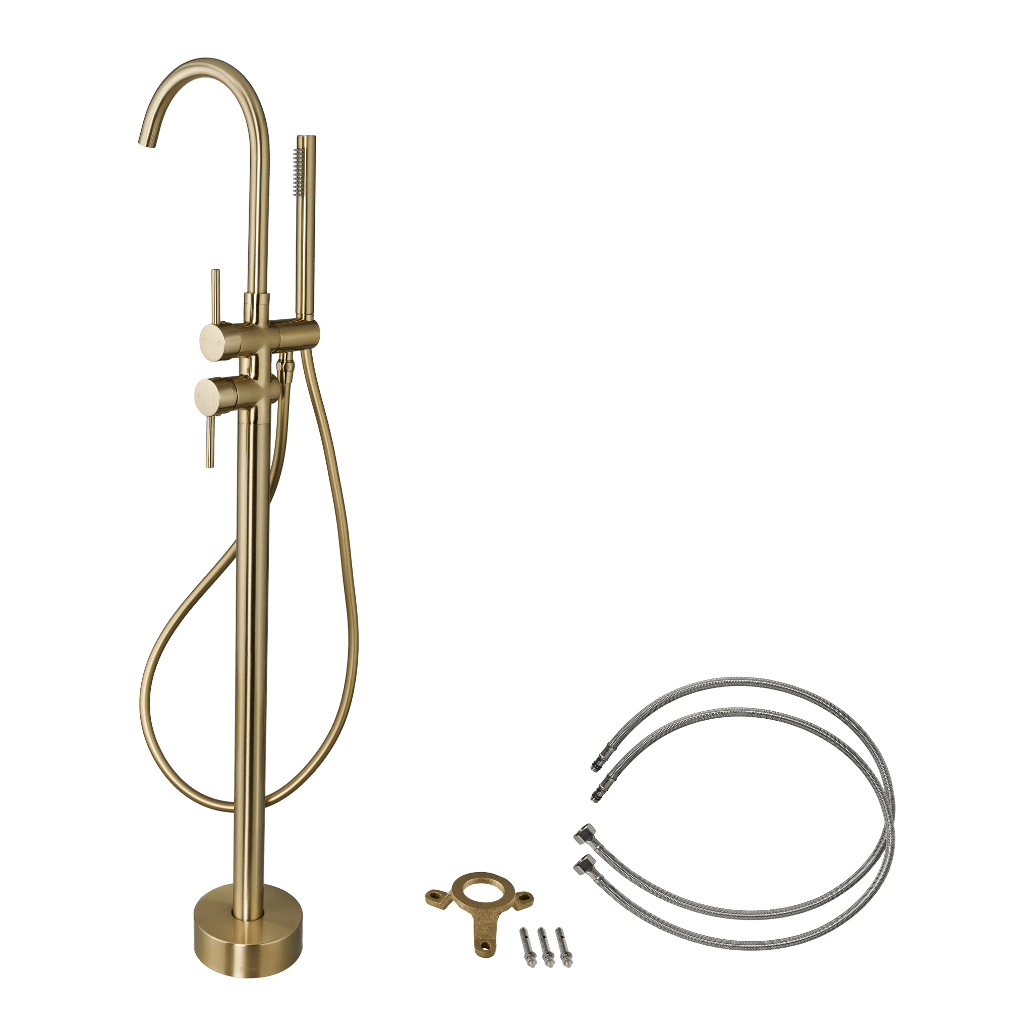 Armonio - Freistehender Badarmatur Gold - mit Handbrause