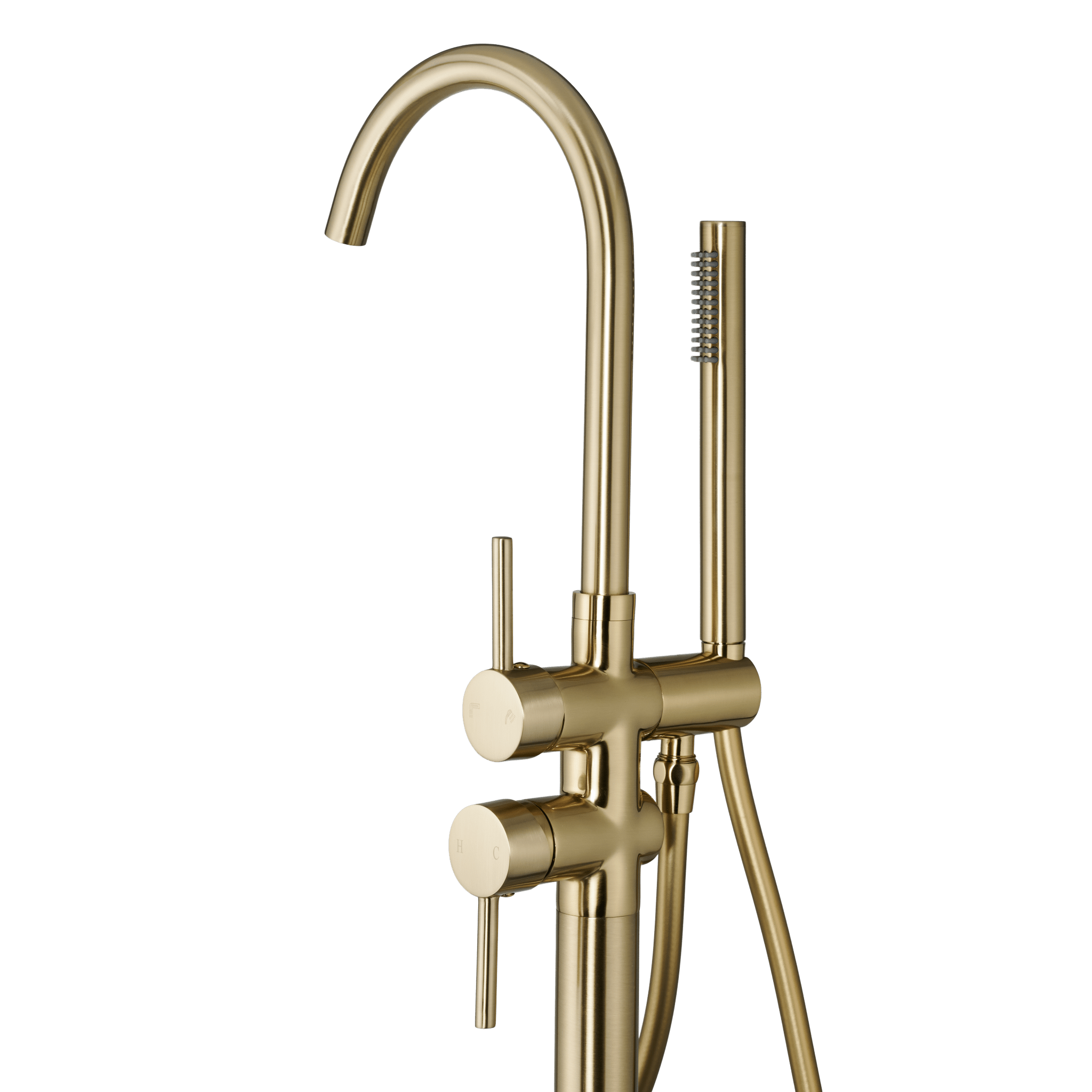 Armonio - Freistehender Badarmatur Gold - mit Handbrause