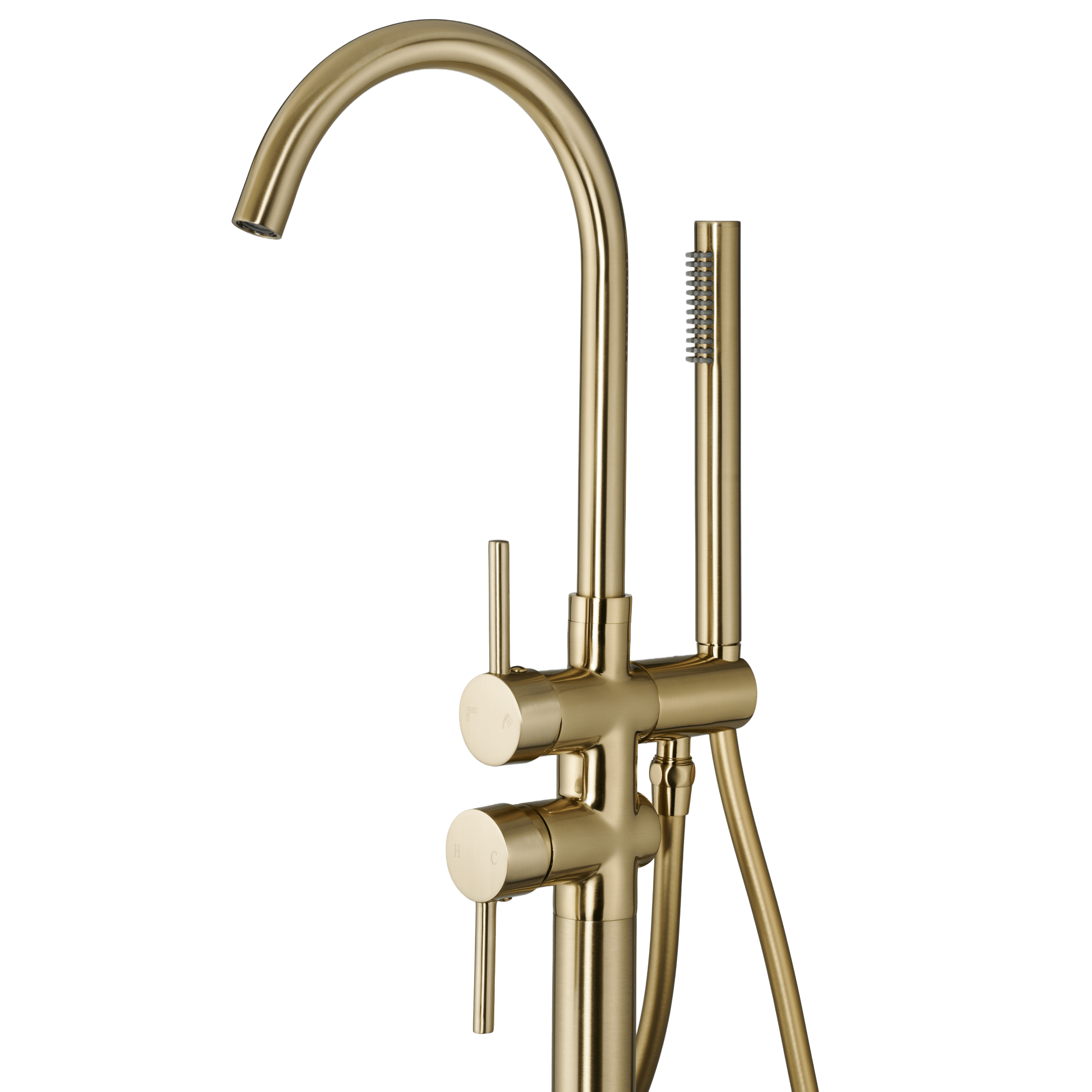 Armonio - Freistehender Badarmatur Gold - mit Handbrause