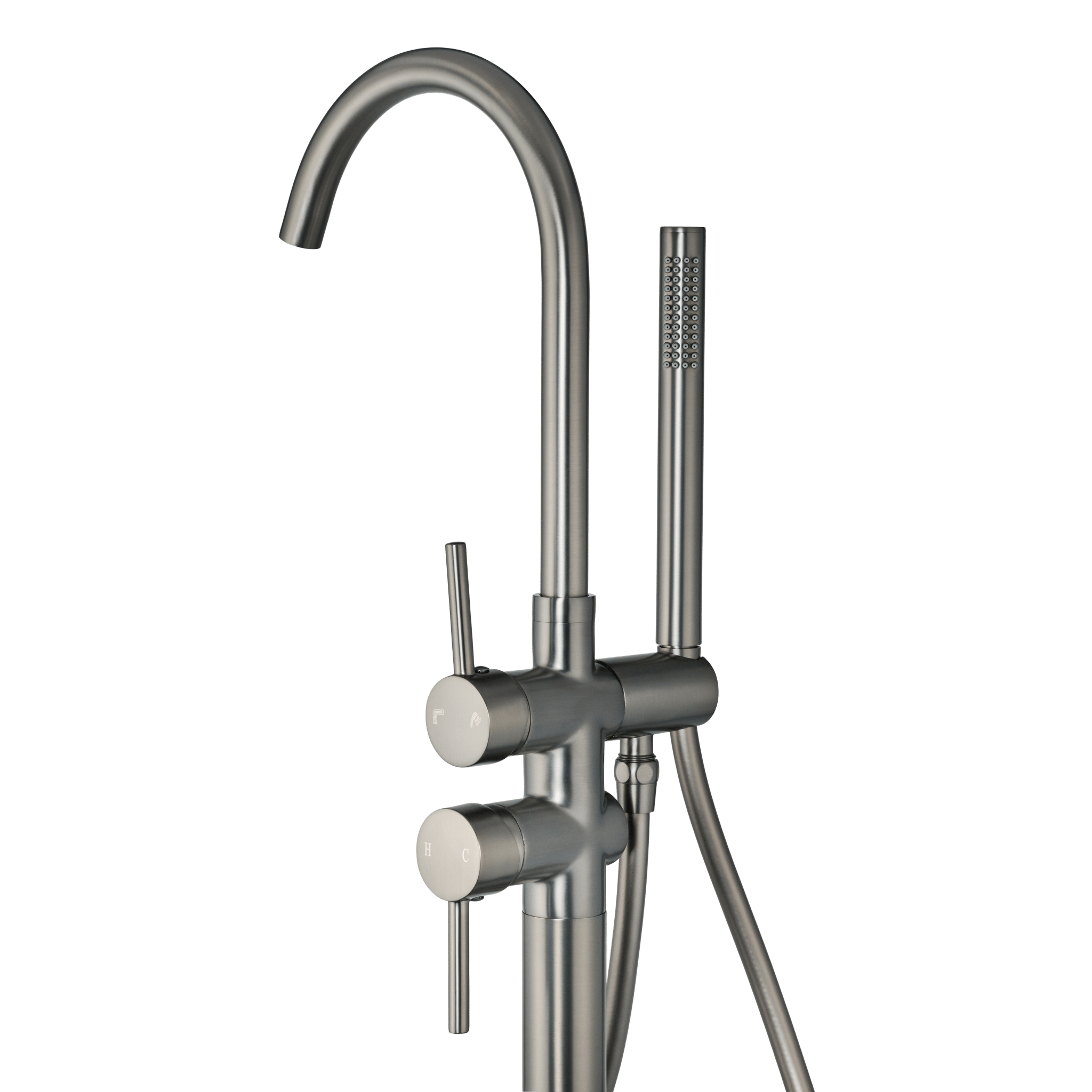 Armonio - Vrijstaande Badkraan Gun Metal - met Handdouche