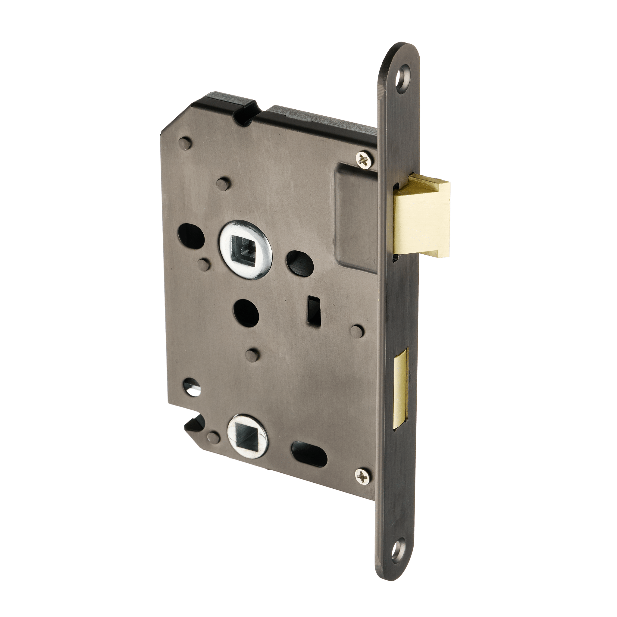 Verrou à encastrer WC Gun Metal - Verrou de passage - 63 mm