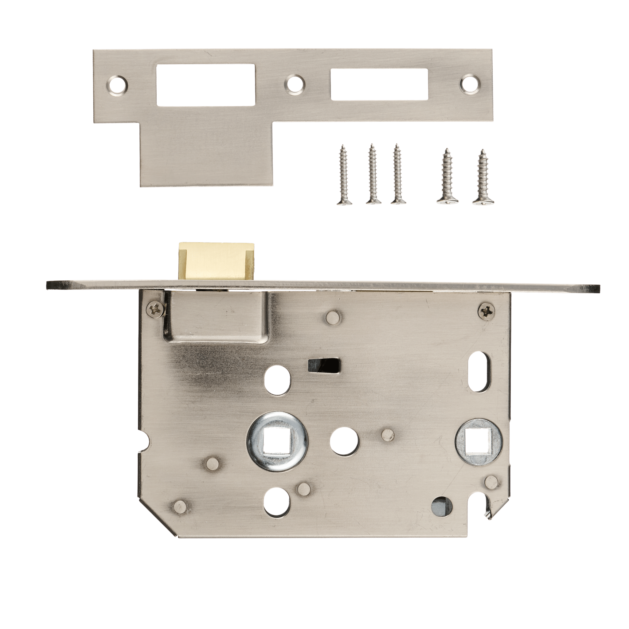 Serrure à encastrer WC en inox - Serrure à pêne - 63 mm