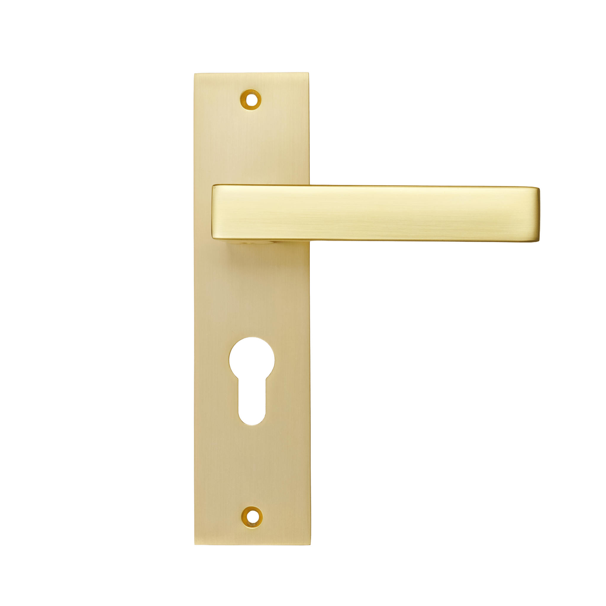 Avola - Gouden Deurklink - Cilindergat - Recht Kort Schild - PC 55mm