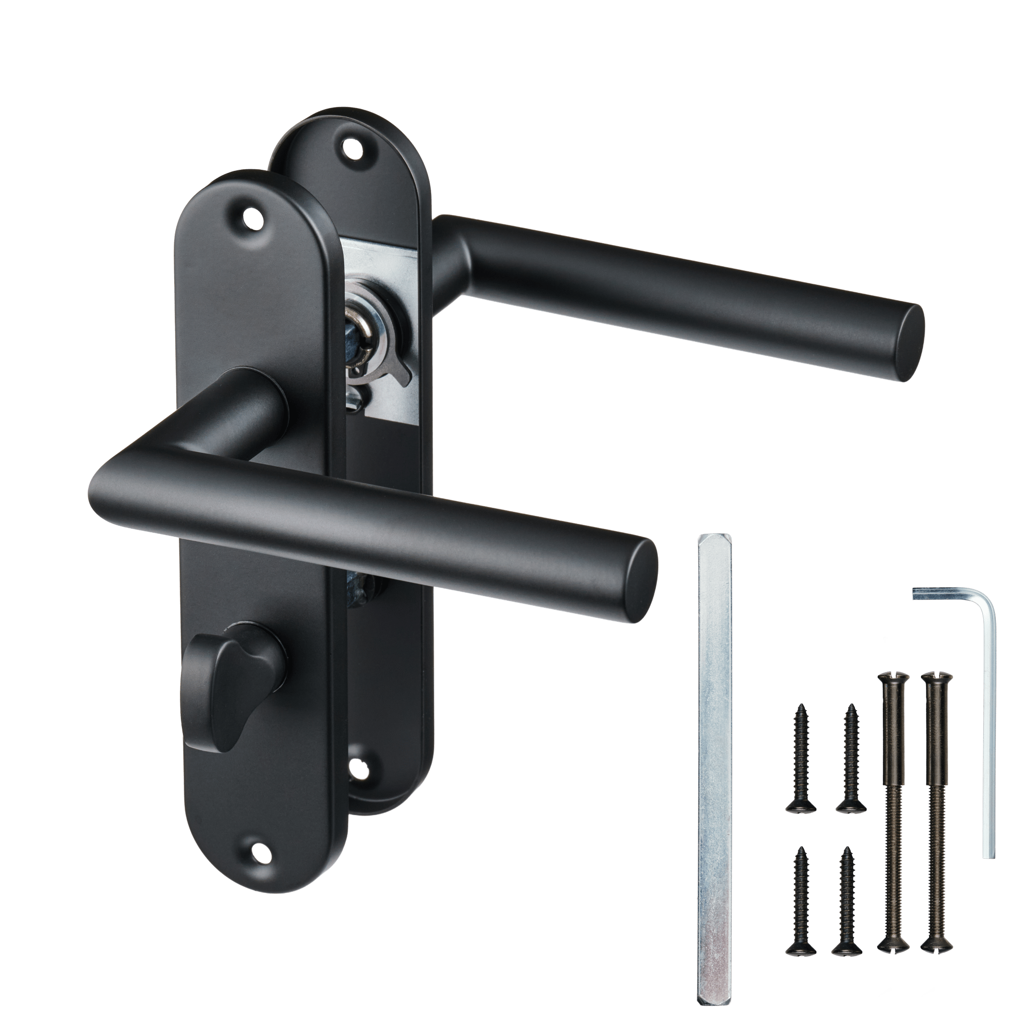 Nero - Plaque WC Encastrée Noir - Rosace Courte Ronde