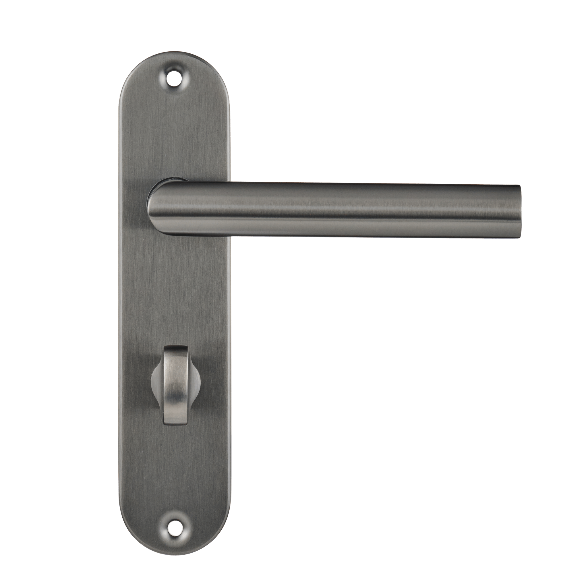 Silvano - WC-Slot Gun Metal - Plaque ronde courte