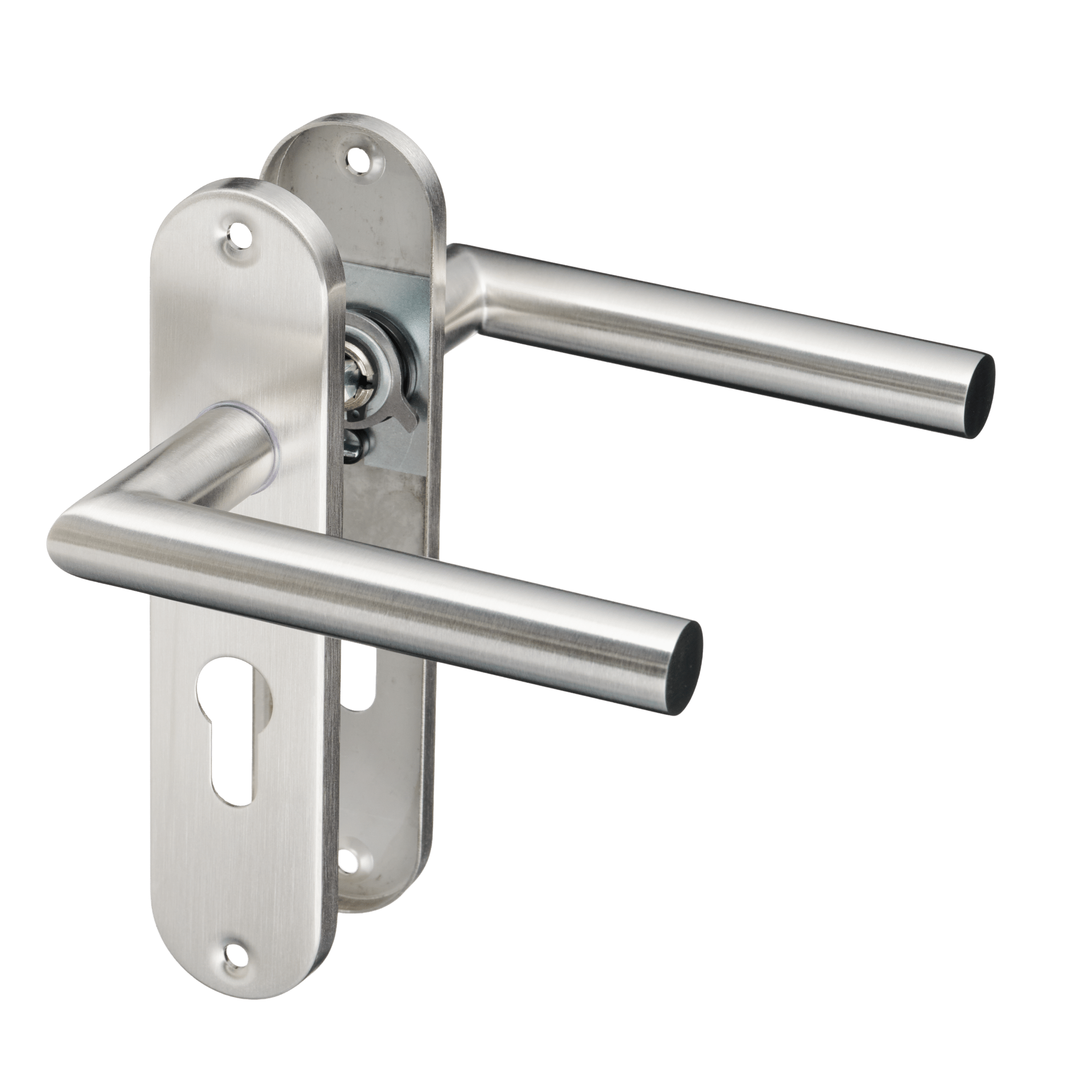 Rondo - RVS Deurklink Cilindergat - Kort Rond Schild