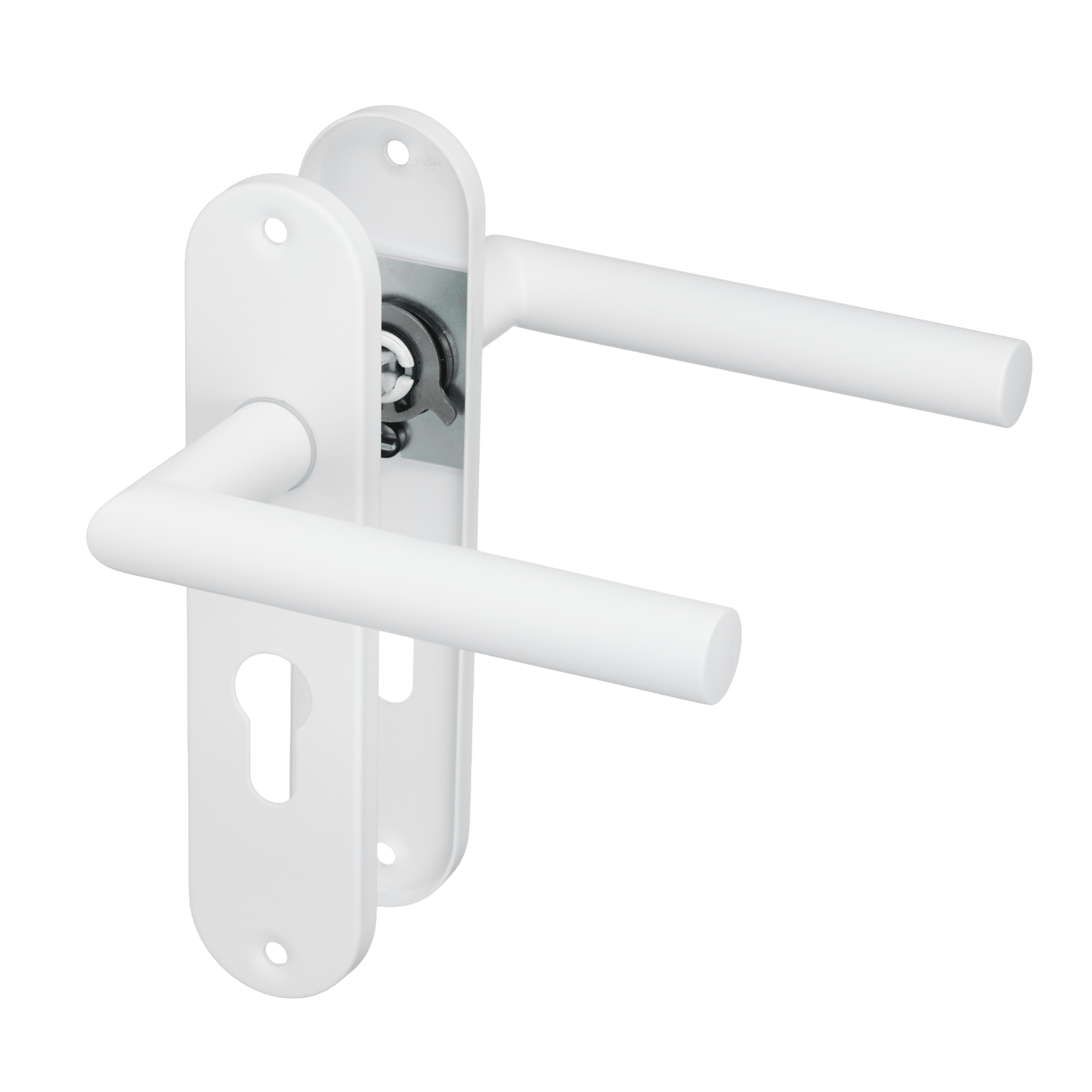 Calzio - Deurklink Wit Cilindergat - Kort Rond Schild