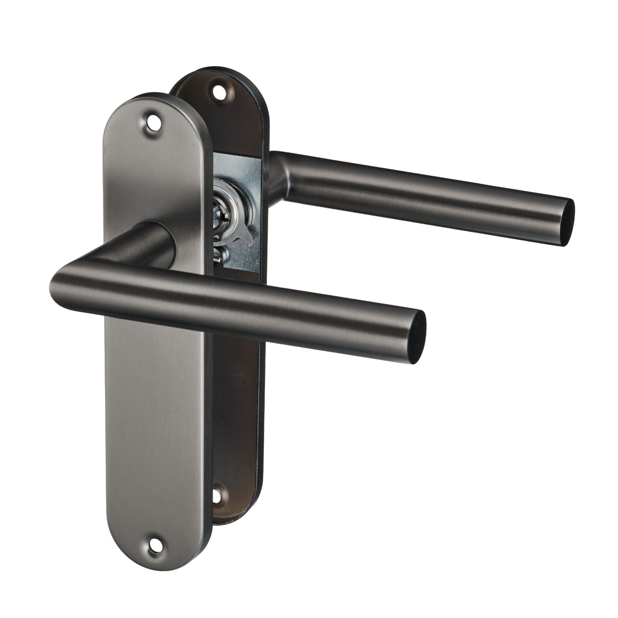 Silvano - Deurbeslag Gun Metal - Kort rond schild