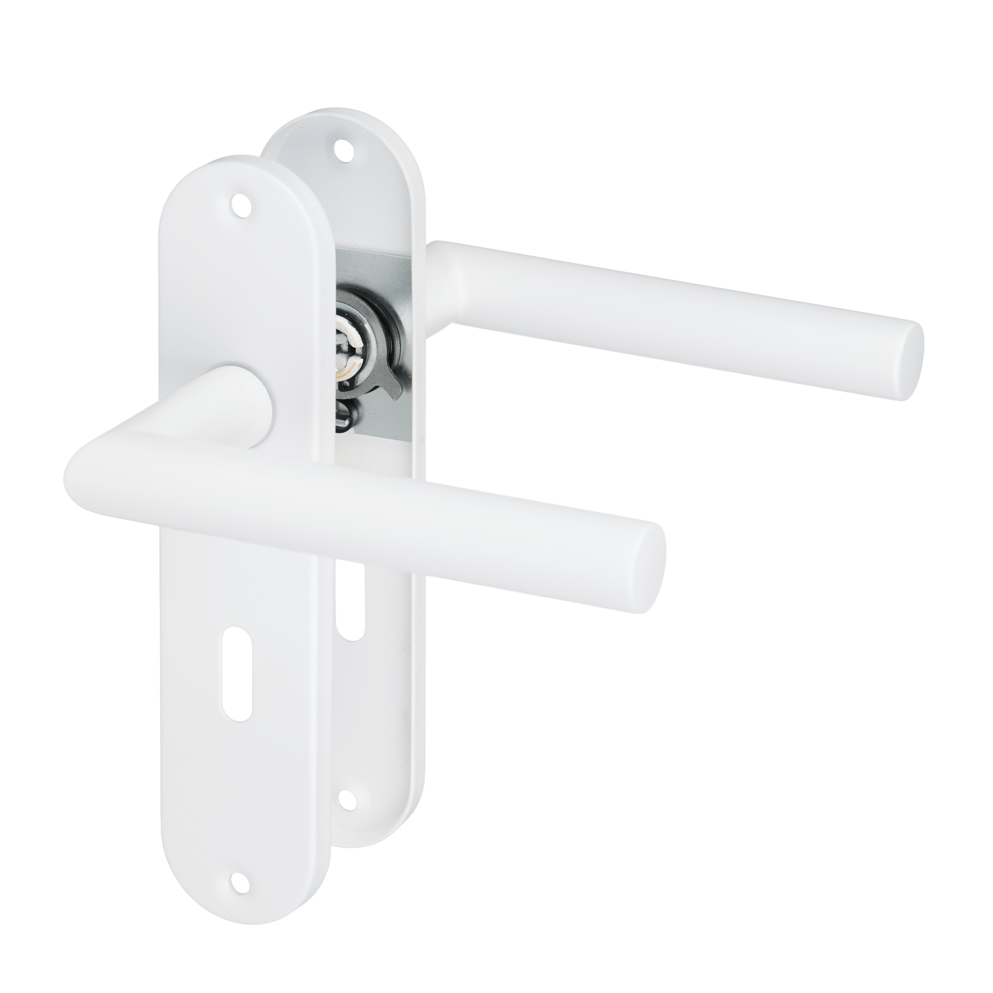 Calzio - Deurklink Wit Sleutelgat - Kort Rond Schild