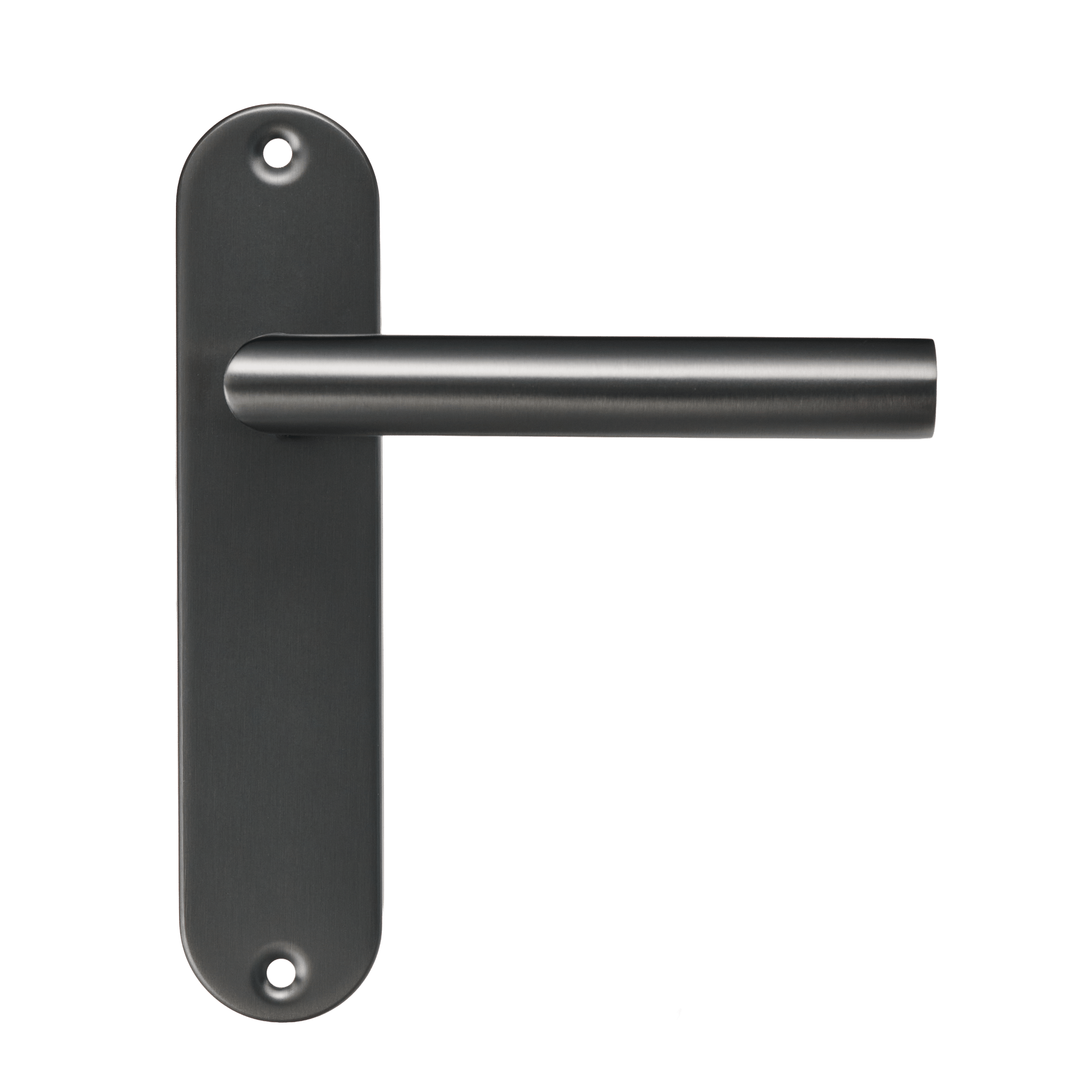 Silvano - Deurbeslag Gun Metal - Kort rond schild