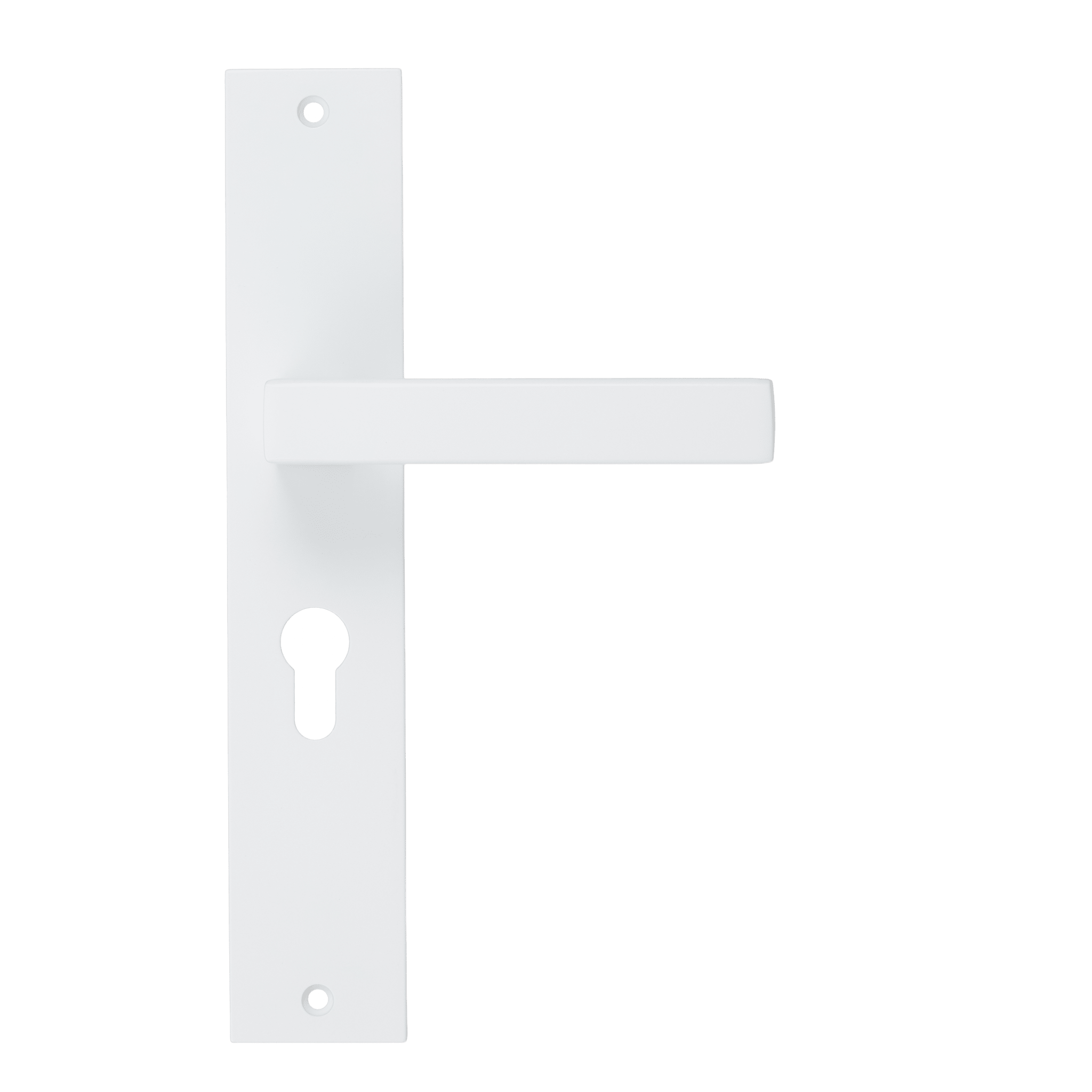 Lorto - Witte Deurklink - Cilindergat - Recht Lang Schild - PC 55mm