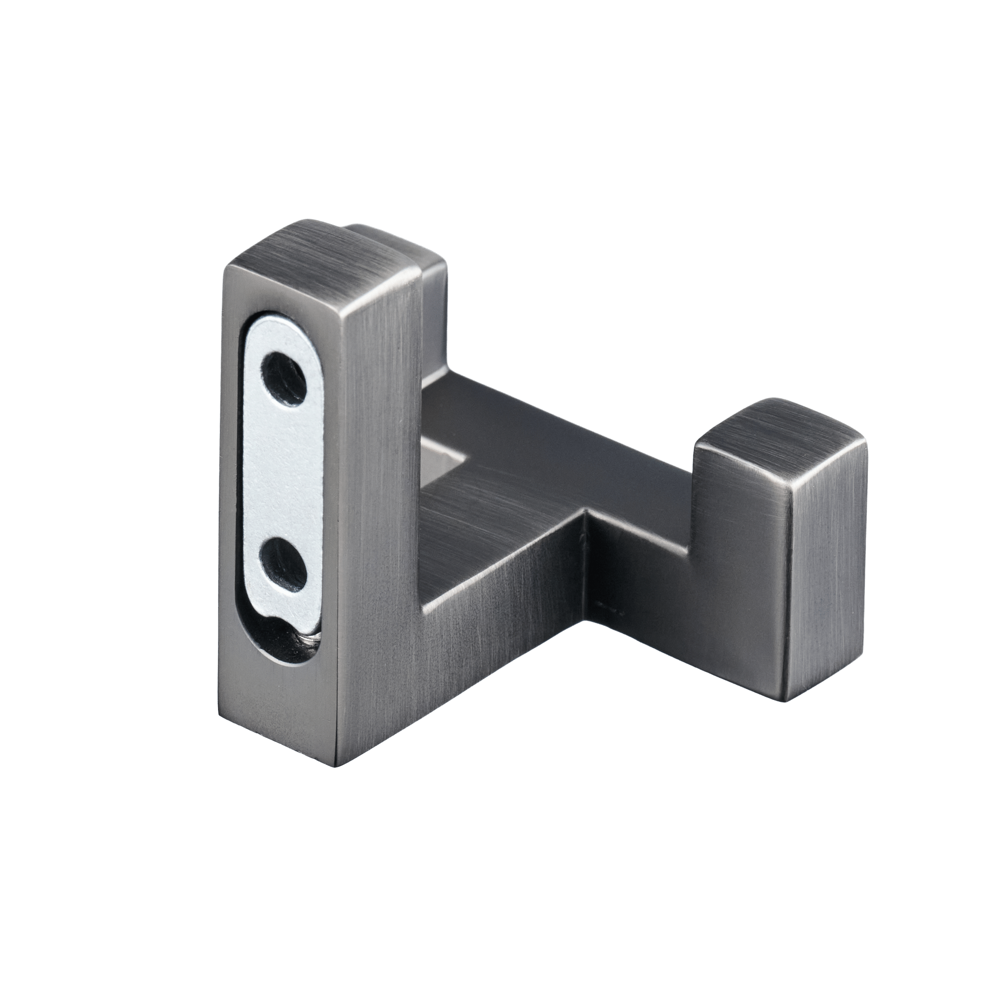 Kapstokhaak Gun Metal - Dubbele Jas- en Handdoekhaak