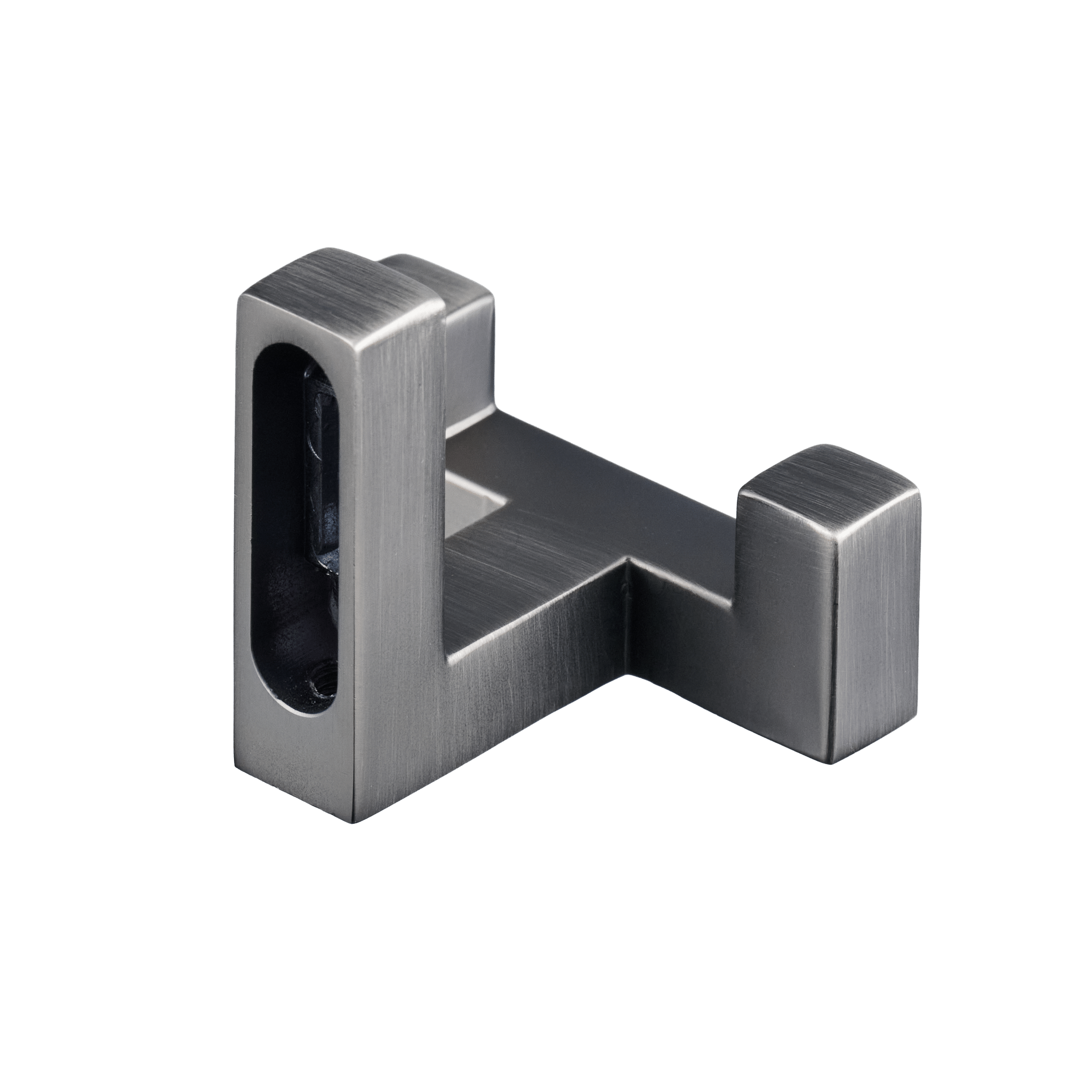 Kapstokhaak Gun Metal - Dubbele Jas- en Handdoekhaak